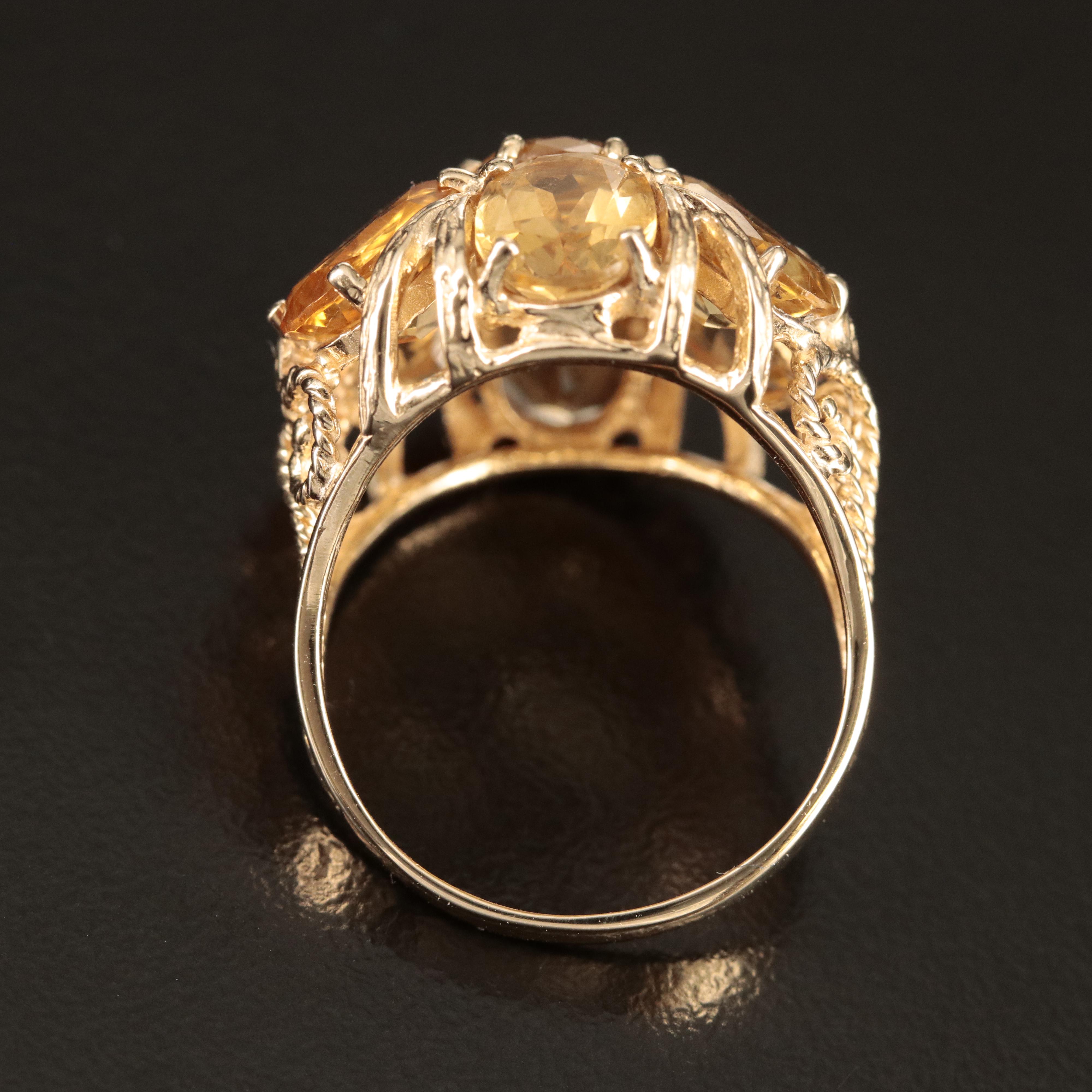 14K Citrine Bombé Ring
