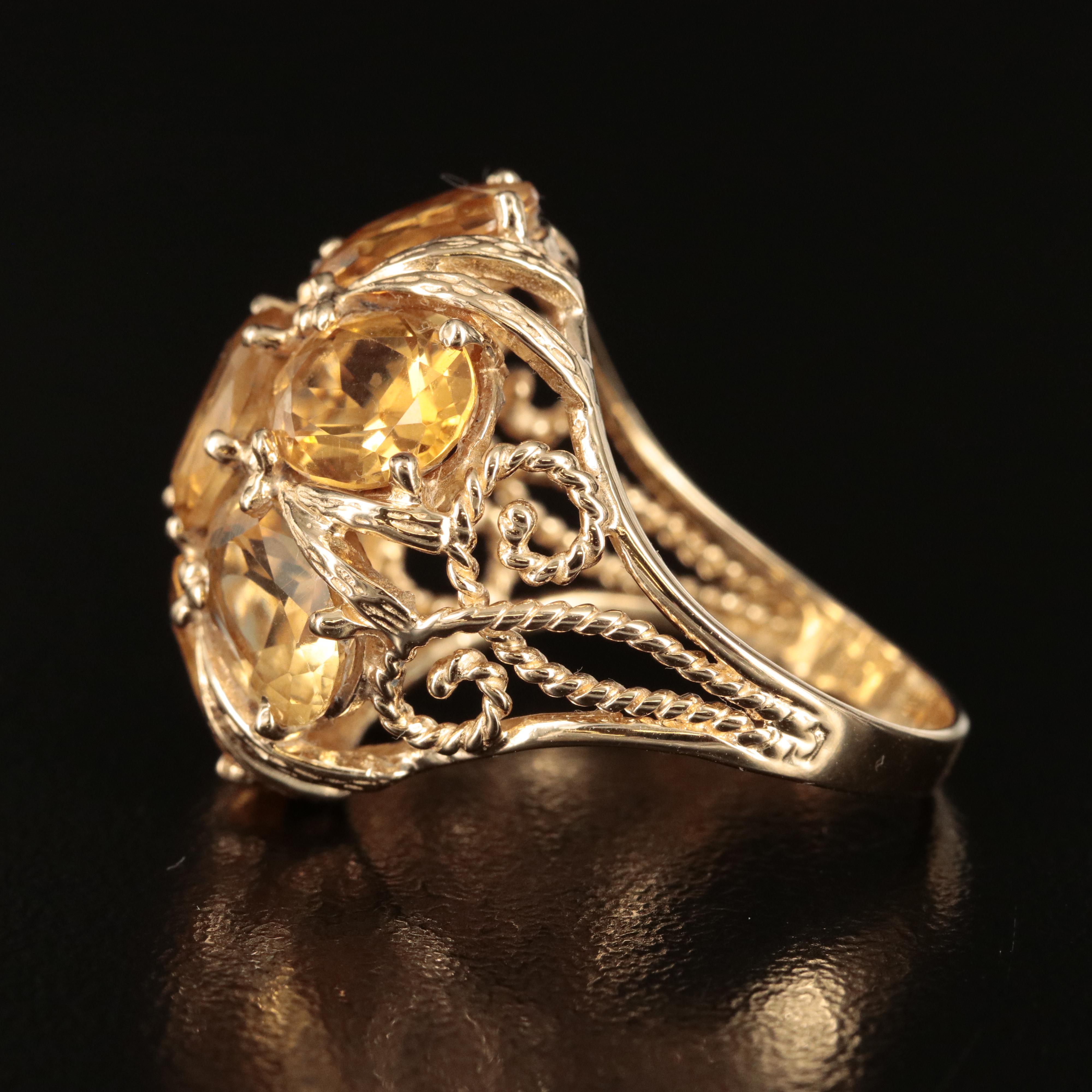 14K Citrine Bombé Ring