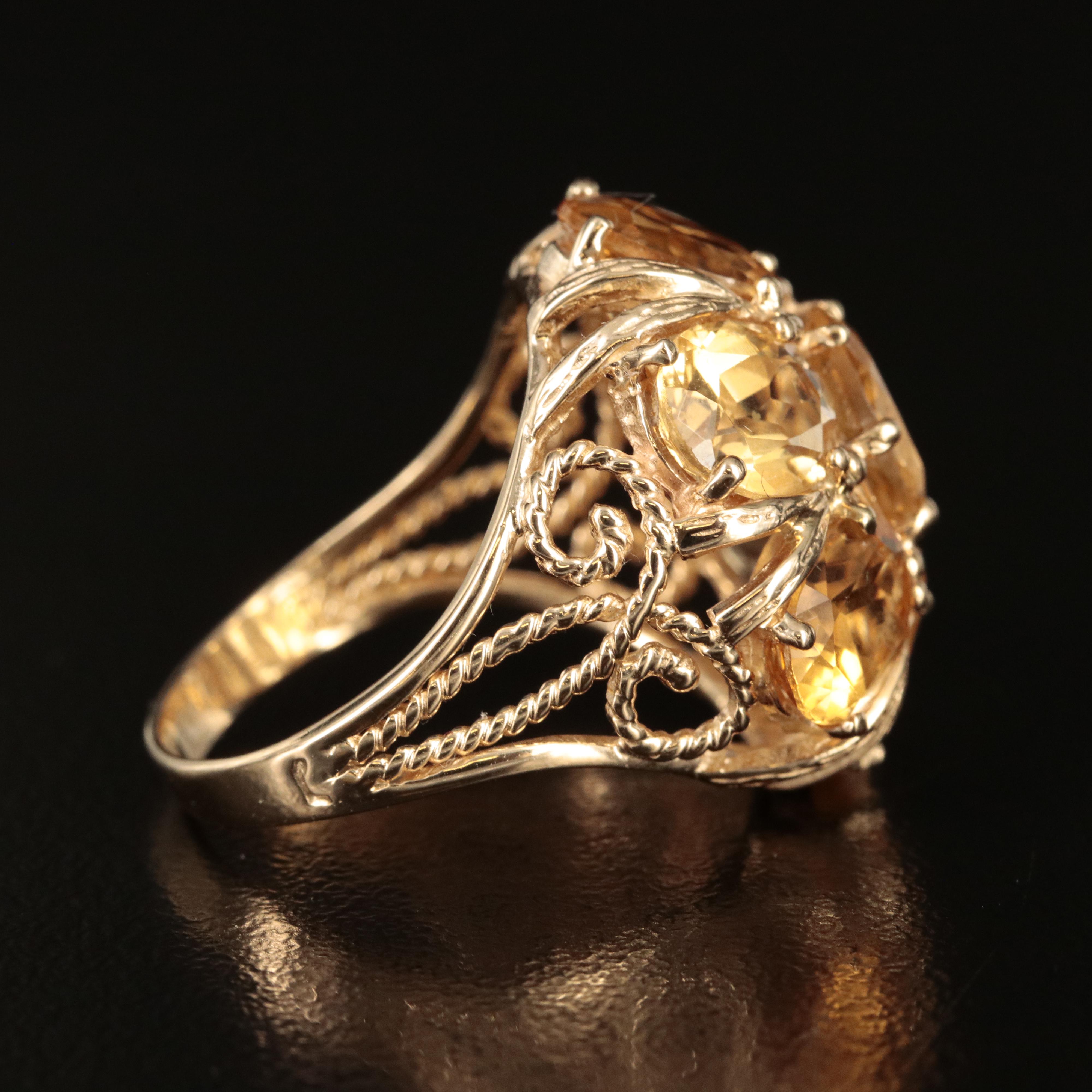 14K Citrine Bombé Ring