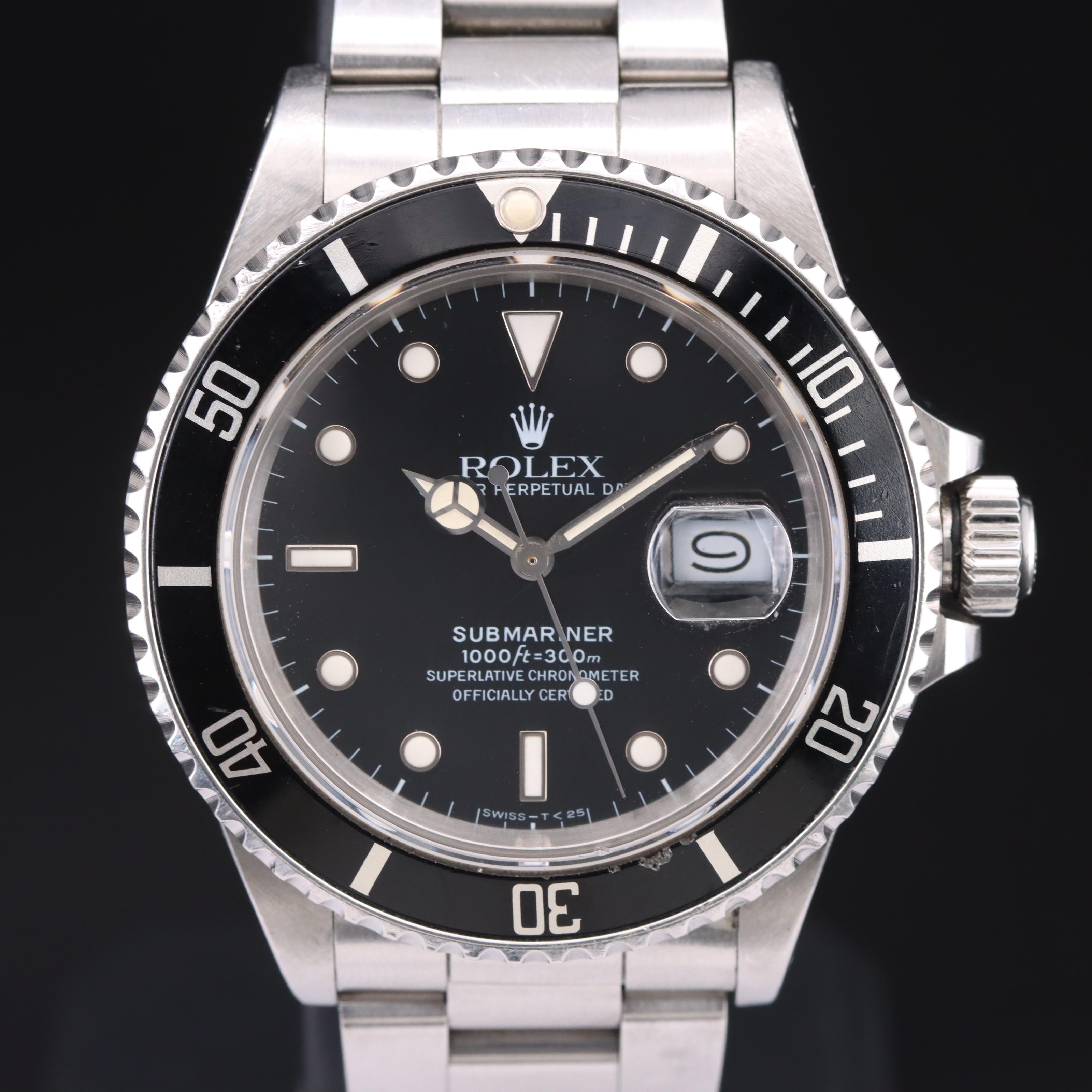 1986 Rolex Oyster Perpetual Submariner Date Watch