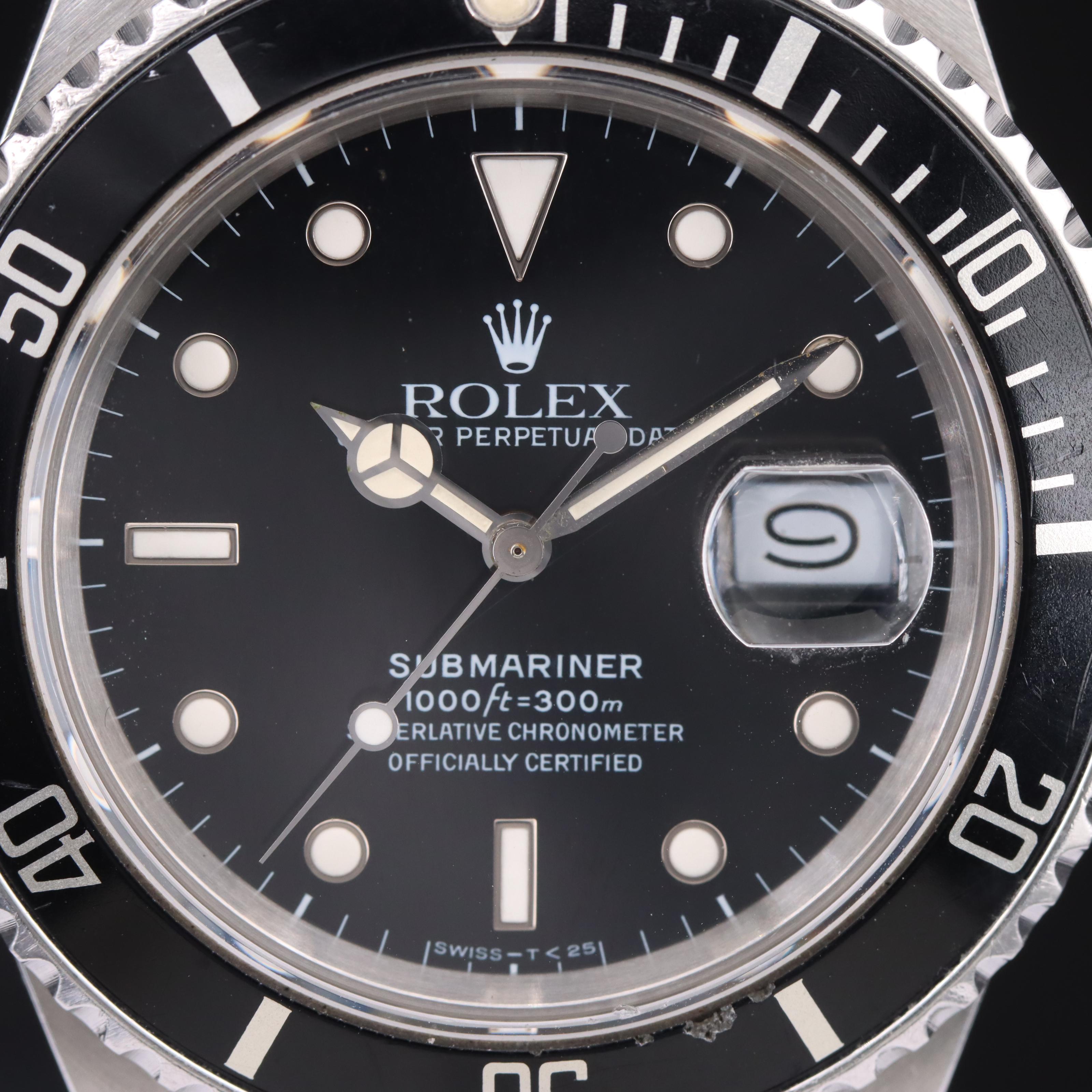 1986 Rolex Oyster Perpetual Submariner Date Watch