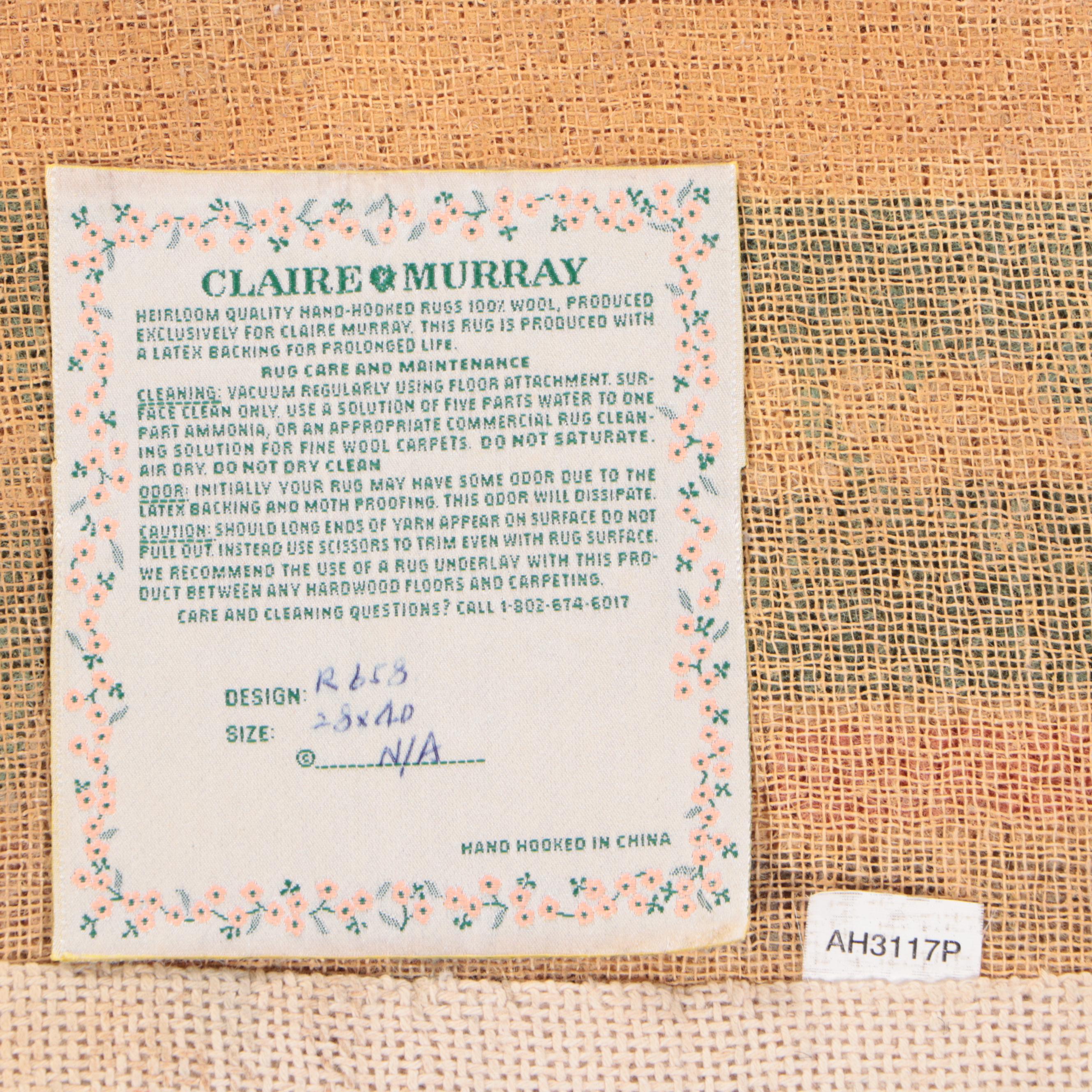 2'4 x 3'5 Hand-Hooked Claire Murray Pictorial Accent Rug