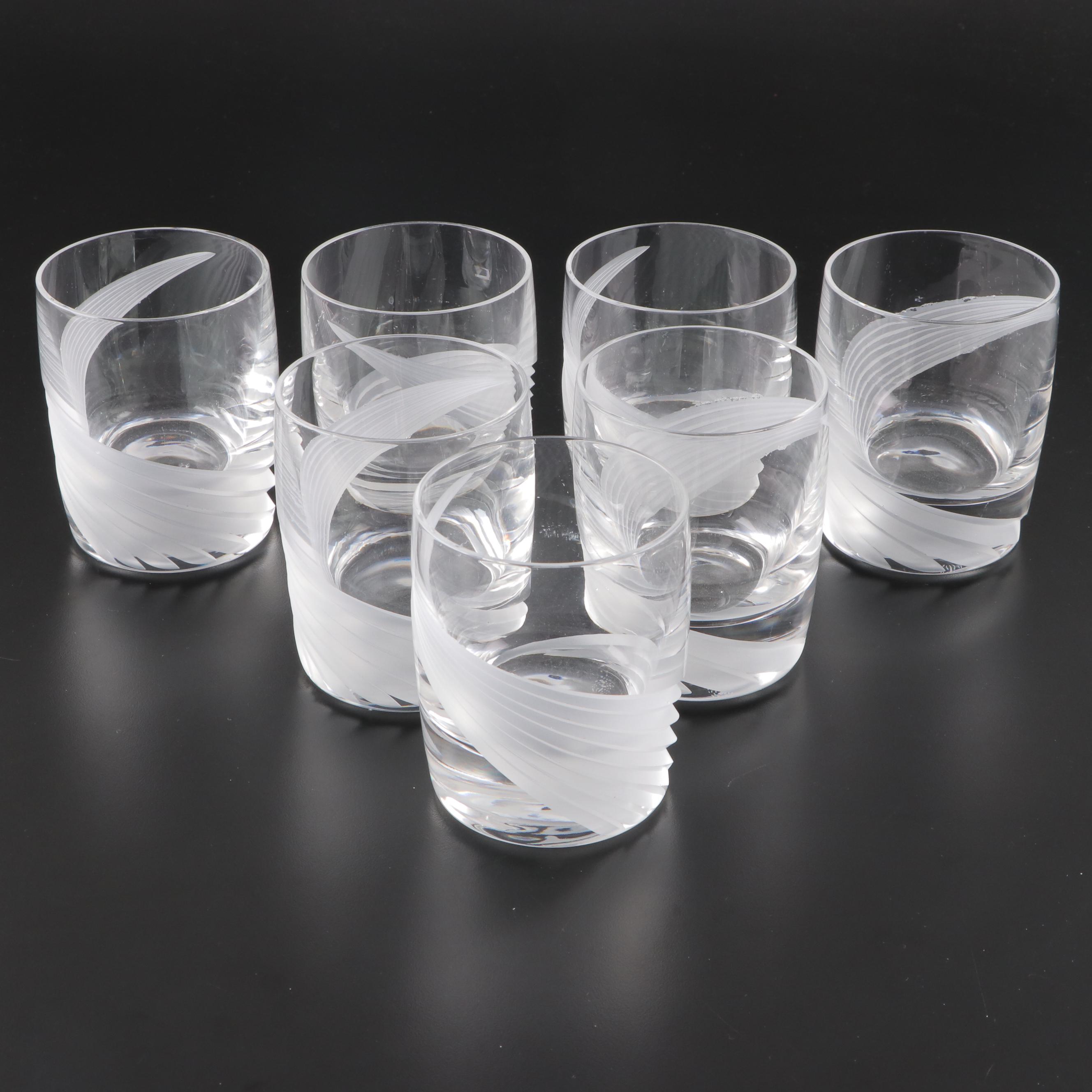 Lenox "Windswept Clear" Crystal Double Old Fashioned and Highball Glasses