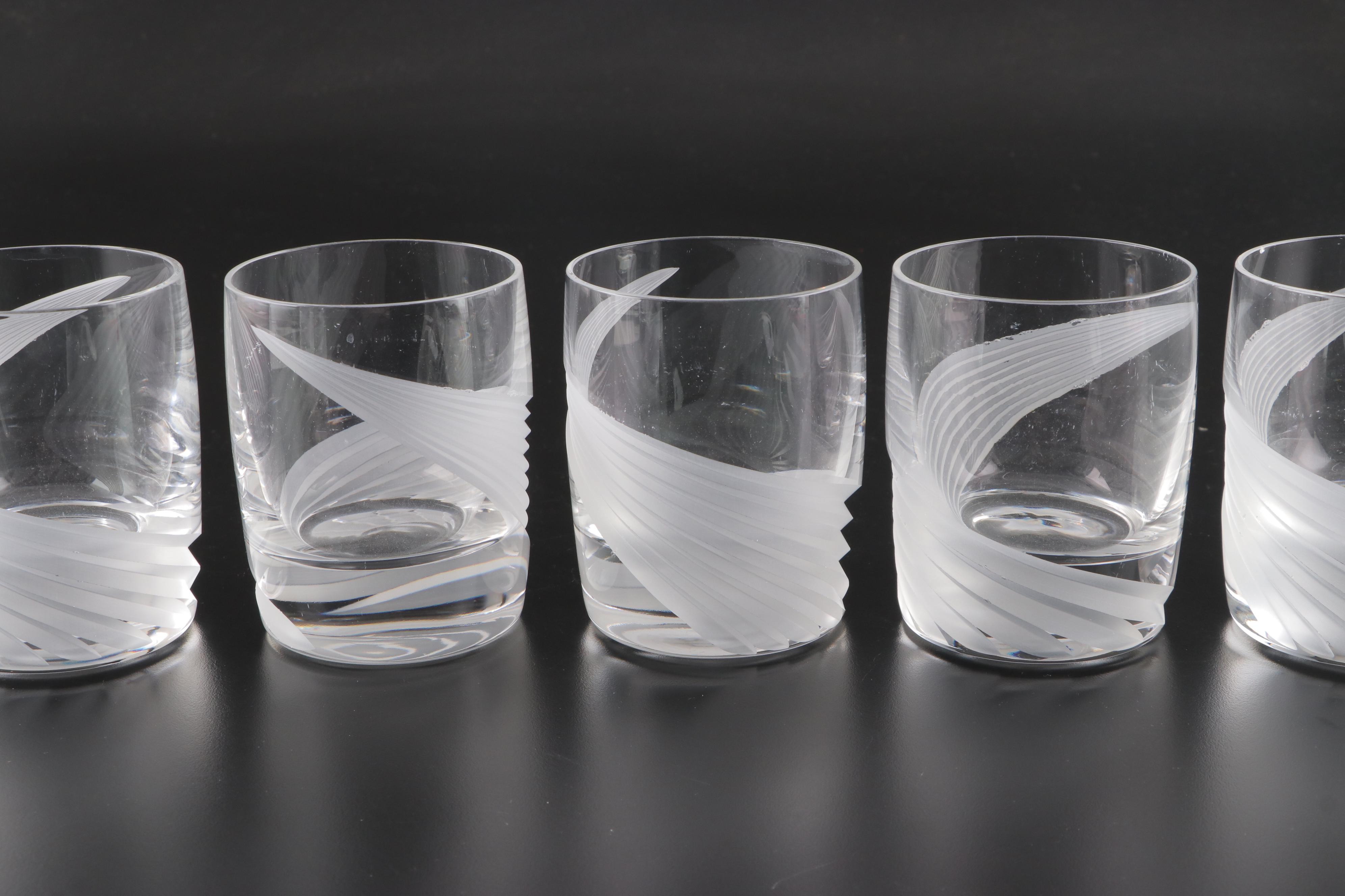 Lenox "Windswept Clear" Crystal Double Old Fashioned and Highball Glasses
