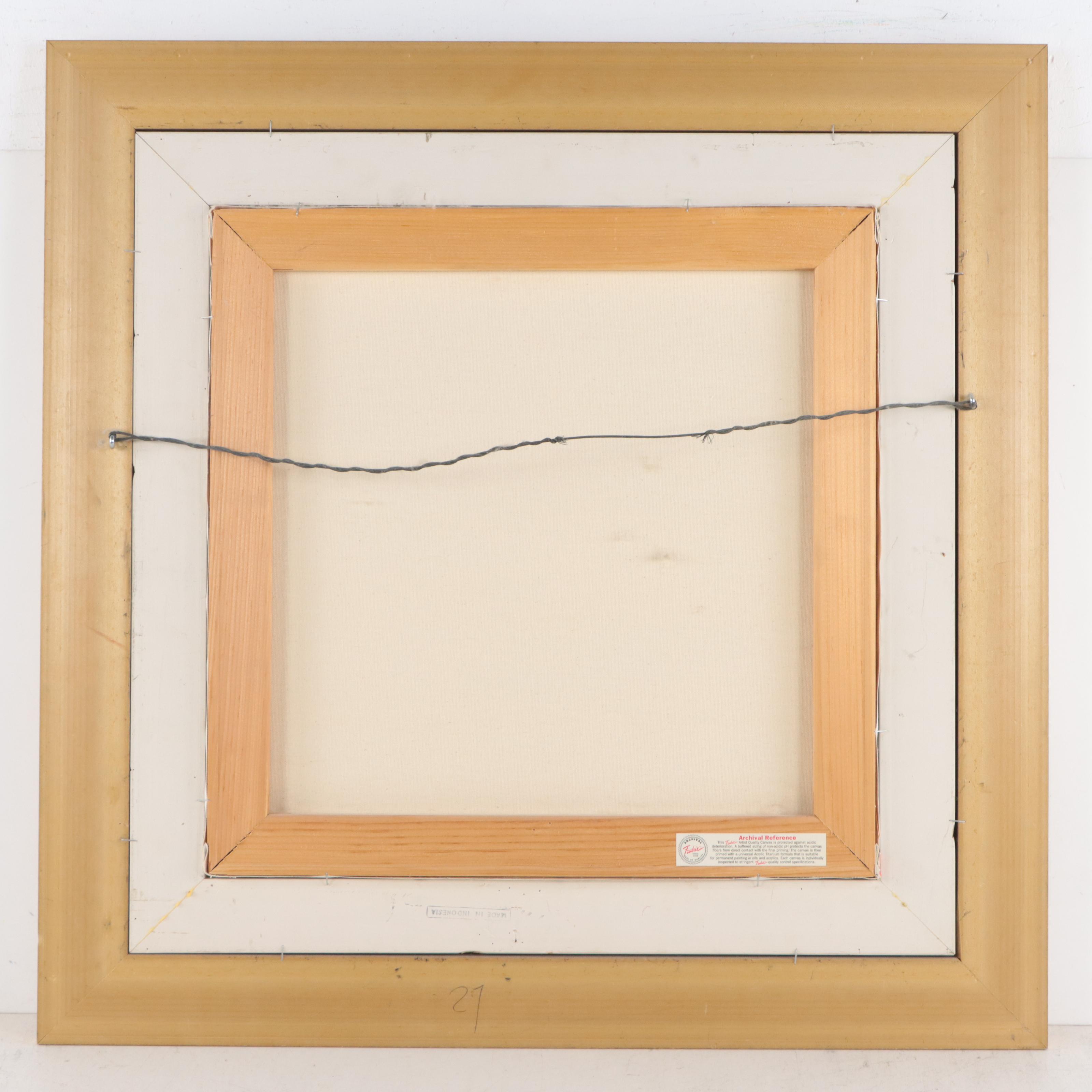 Frédéric Bonin Pissarro Oil Painting of Garden, Late 20th Century