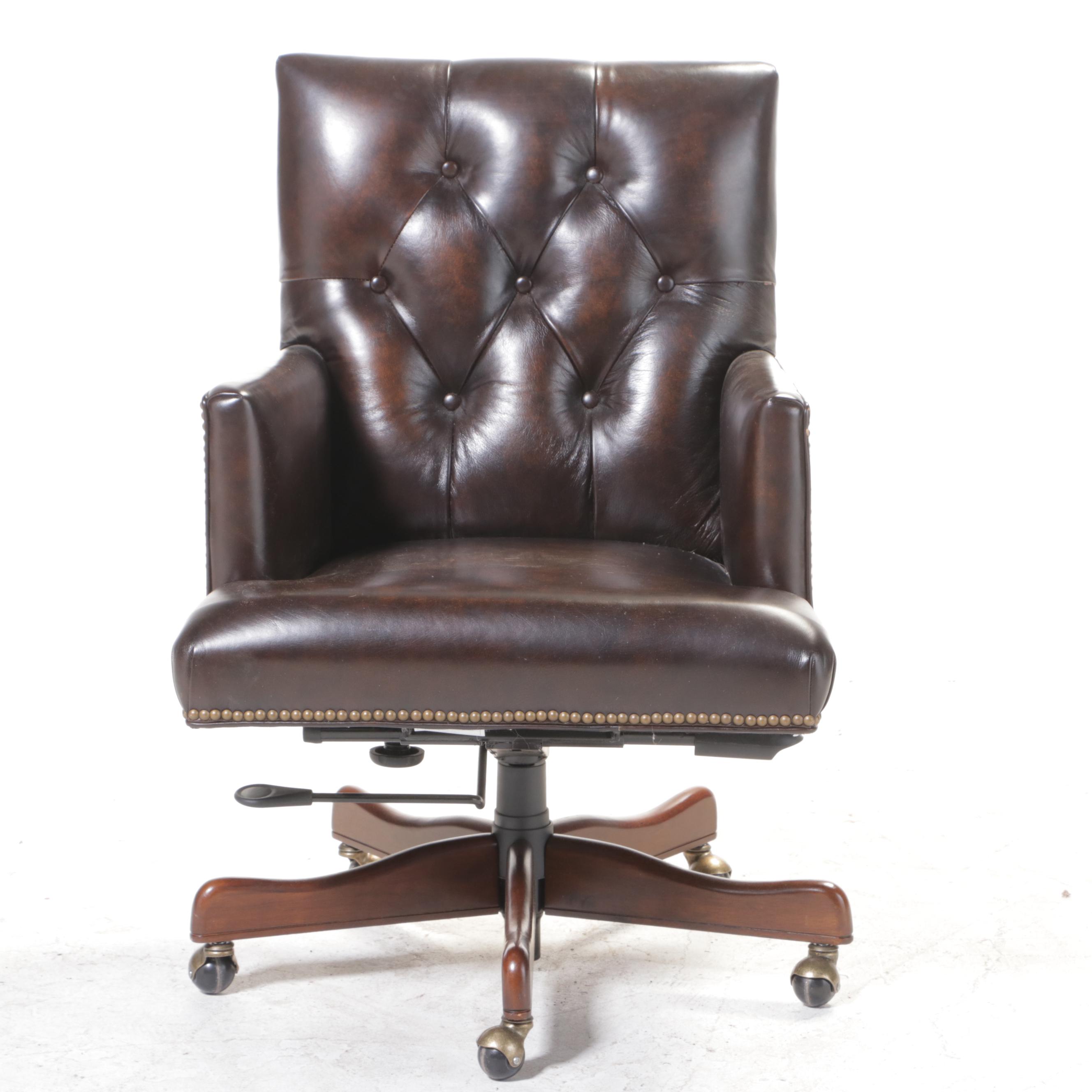 Hooker Furniture Button-Tufted Leather Upholstered Office Chair