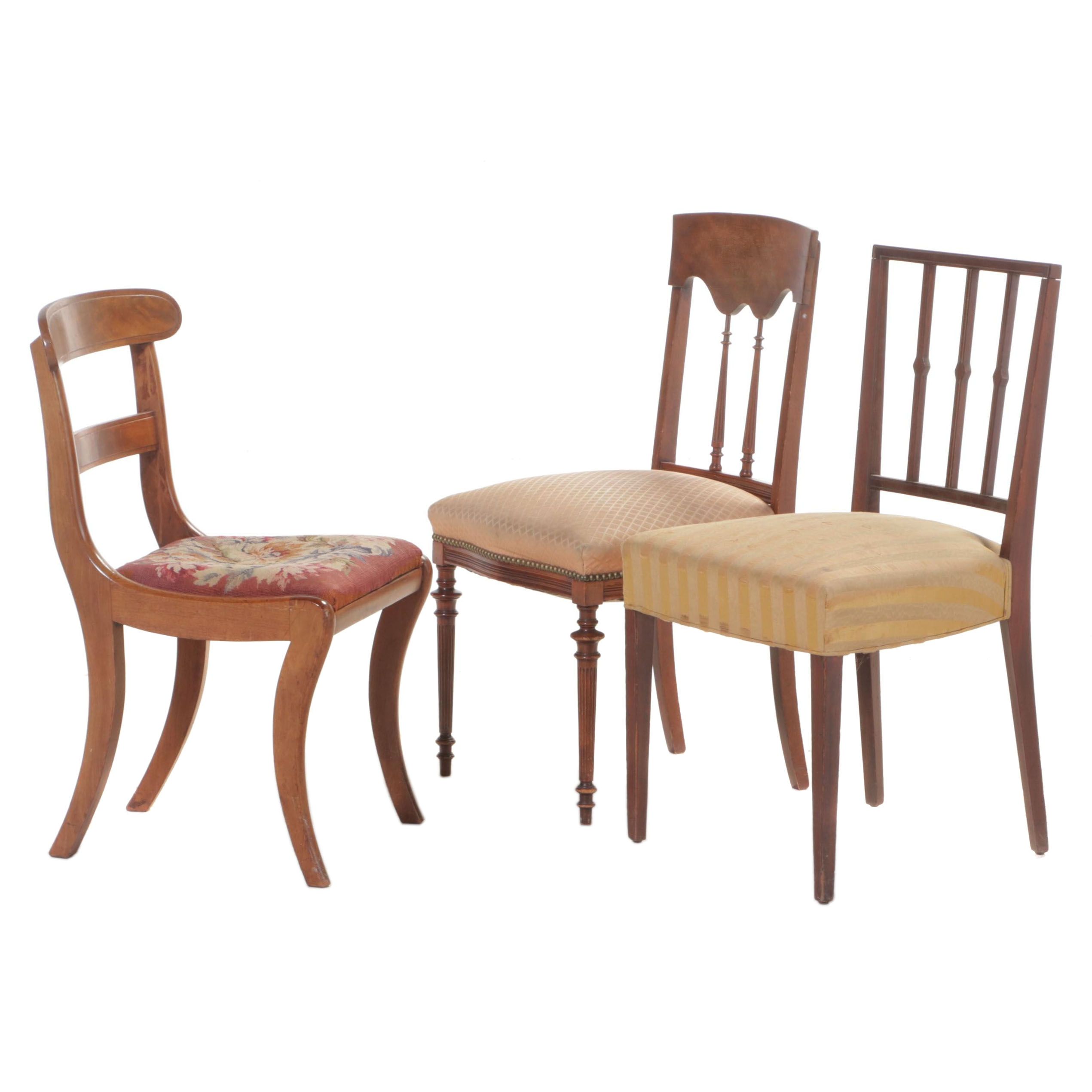 Regency and Victorian Style Wooden Dining Side Chairs