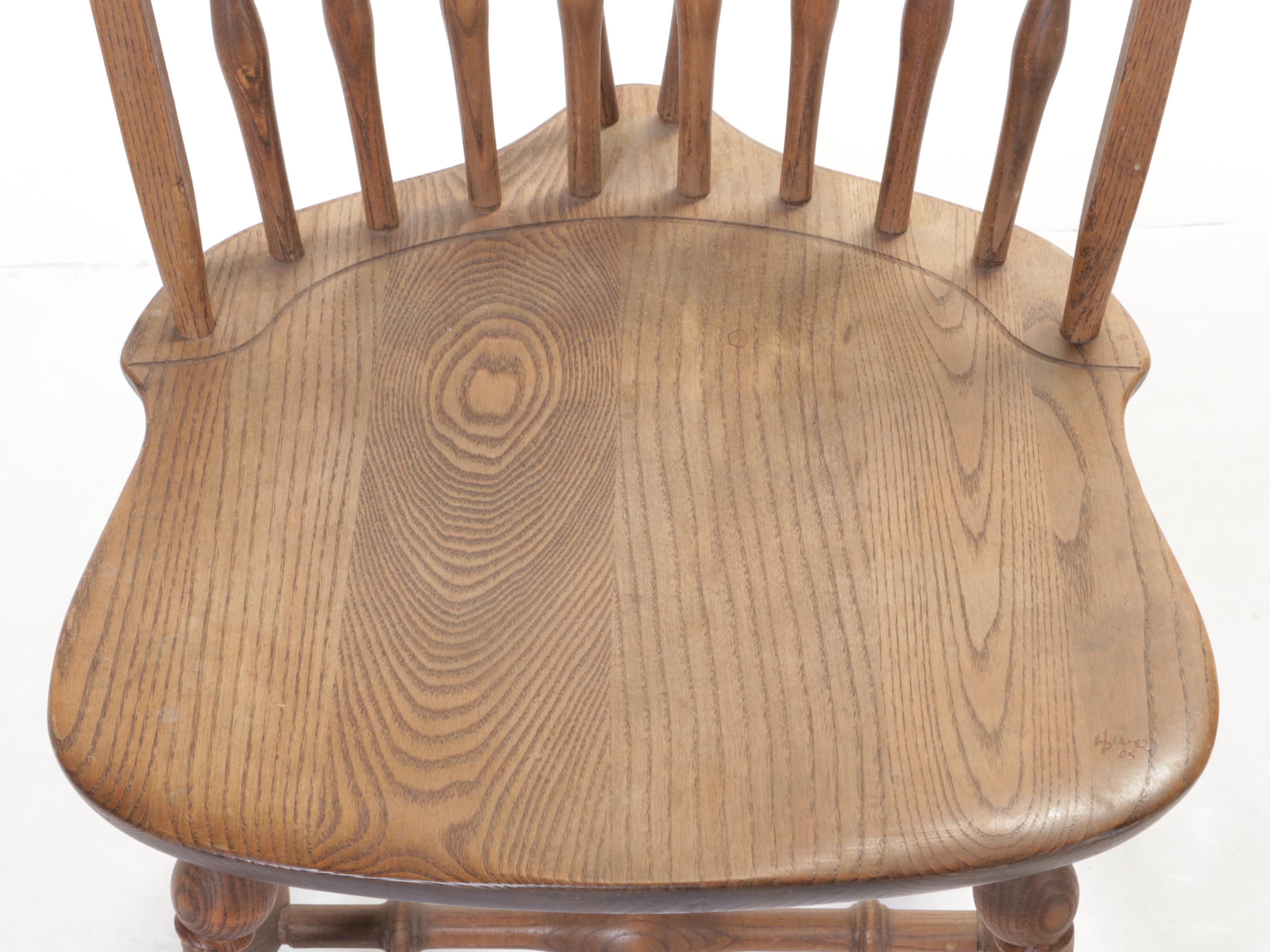 Habersham Plantation Oak Windsor Chair, Mdi to Late 20th Century