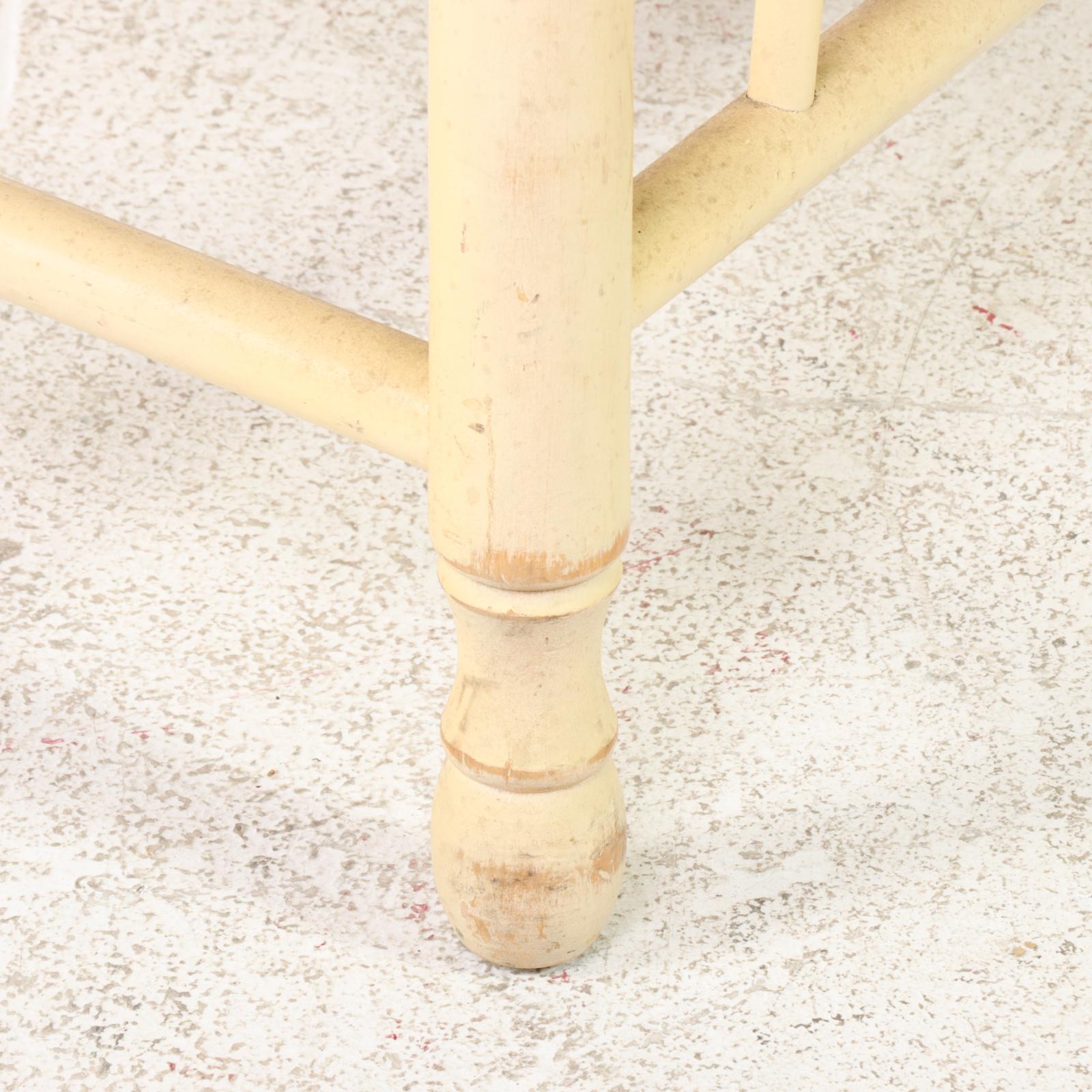 Harden Furniture French Provincial Style Painted Wood and Rush Seat Armchair