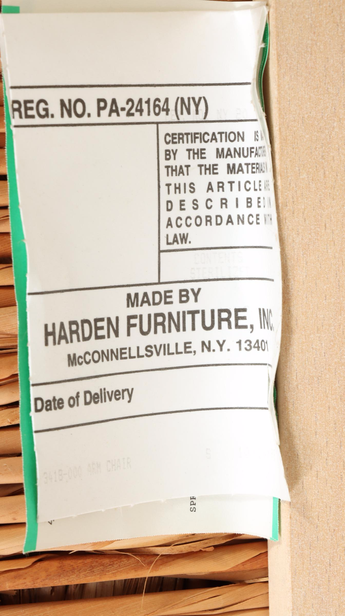 Harden Furniture French Provincial Style Painted Wood and Rush Seat Armchair