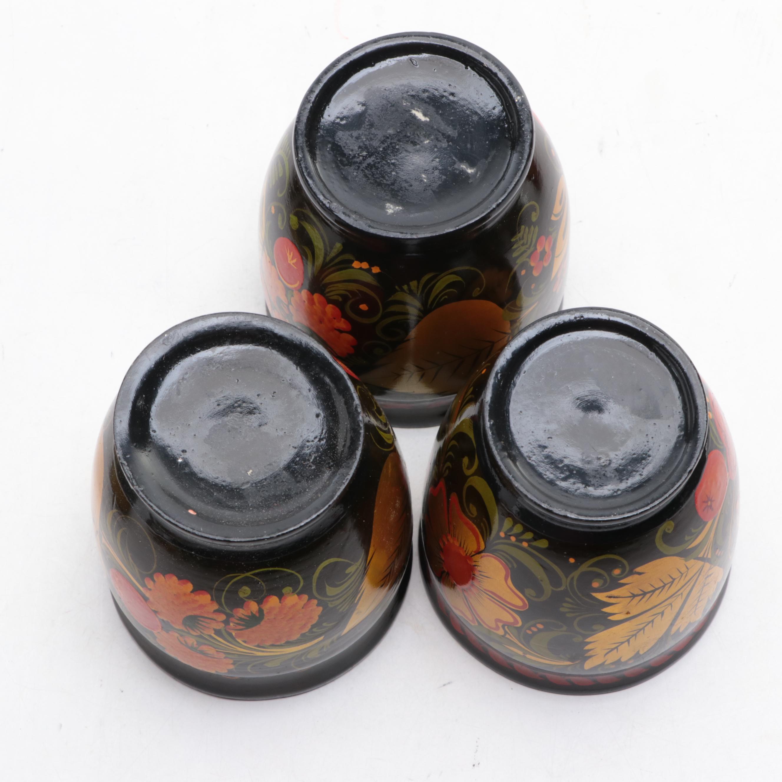 Russian Khokhloma Lacquerware Bowls and Tableware