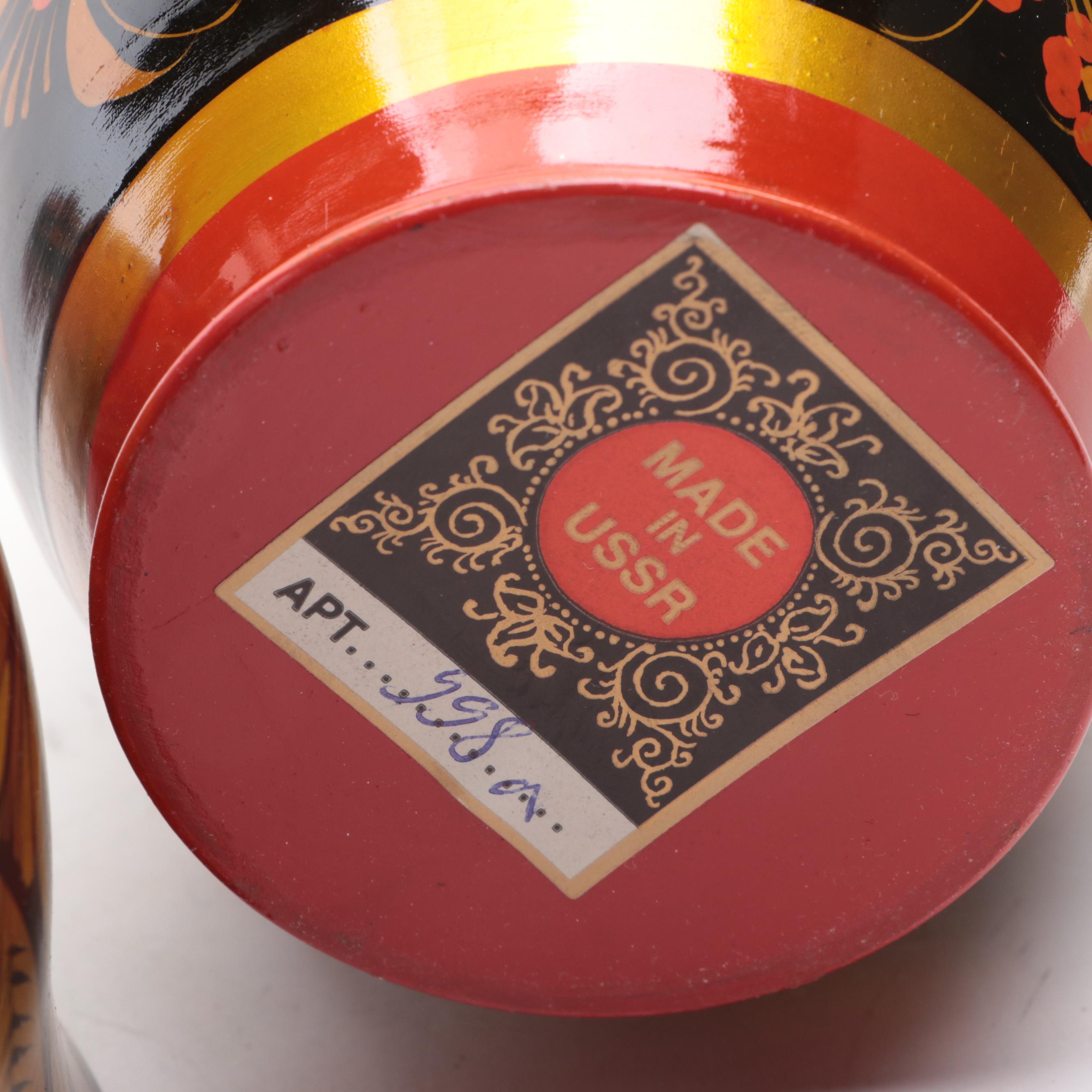 Russian Khokhloma Lacquerware Bowls and Tableware