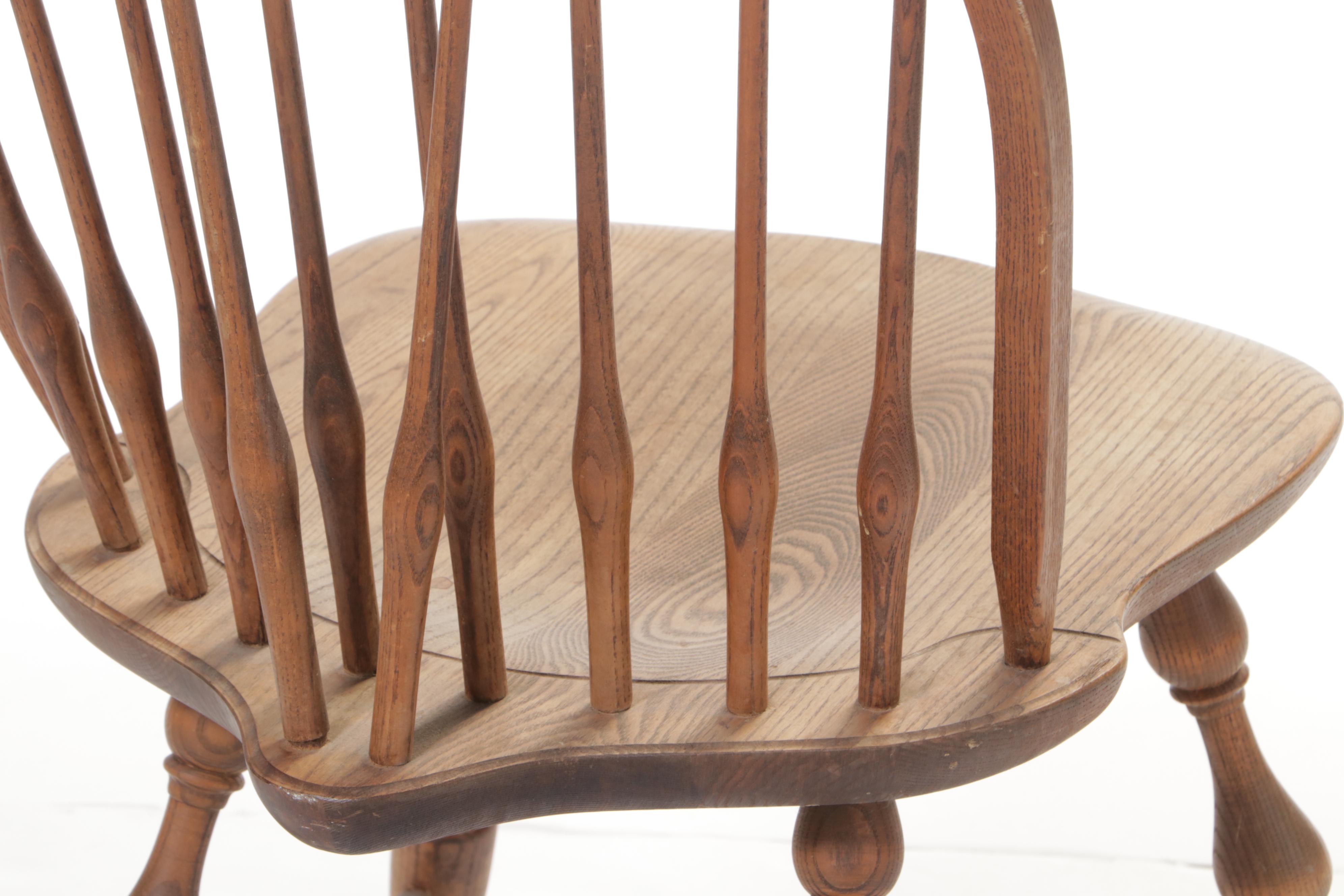 Habersham Plantation Oak Windsor Chair, Mdi to Late 20th Century