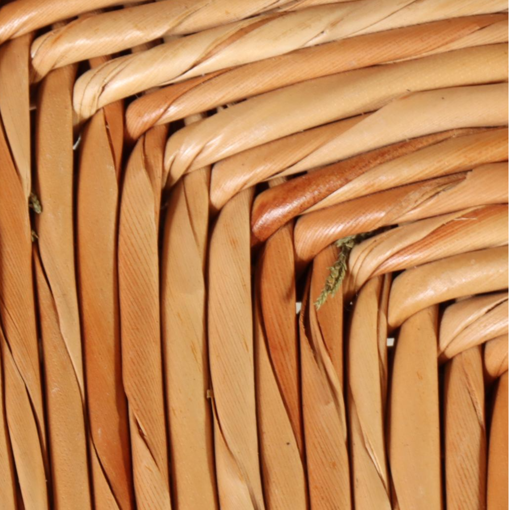 Harden Furniture French Provincial Style Painted Wood and Rush Seat Armchair