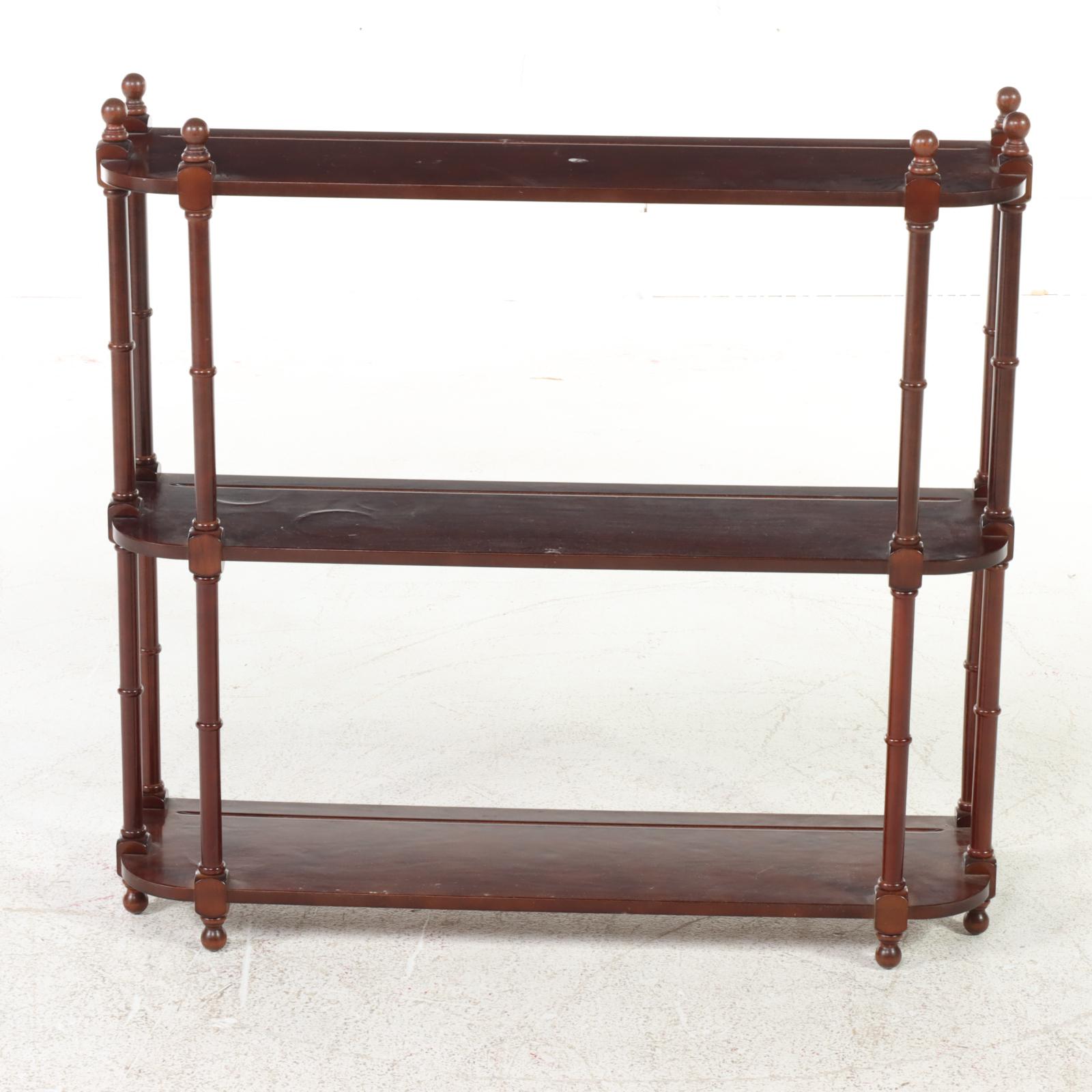 The Bombay Company Three-Tiered Wood Bookcase, Late 20th Century