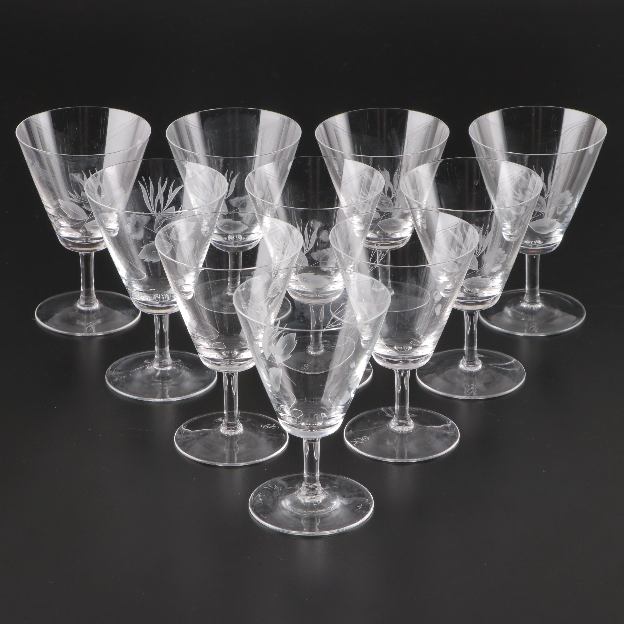 Rosenthal "Parisian Spring" Crystal White Wine Glasses