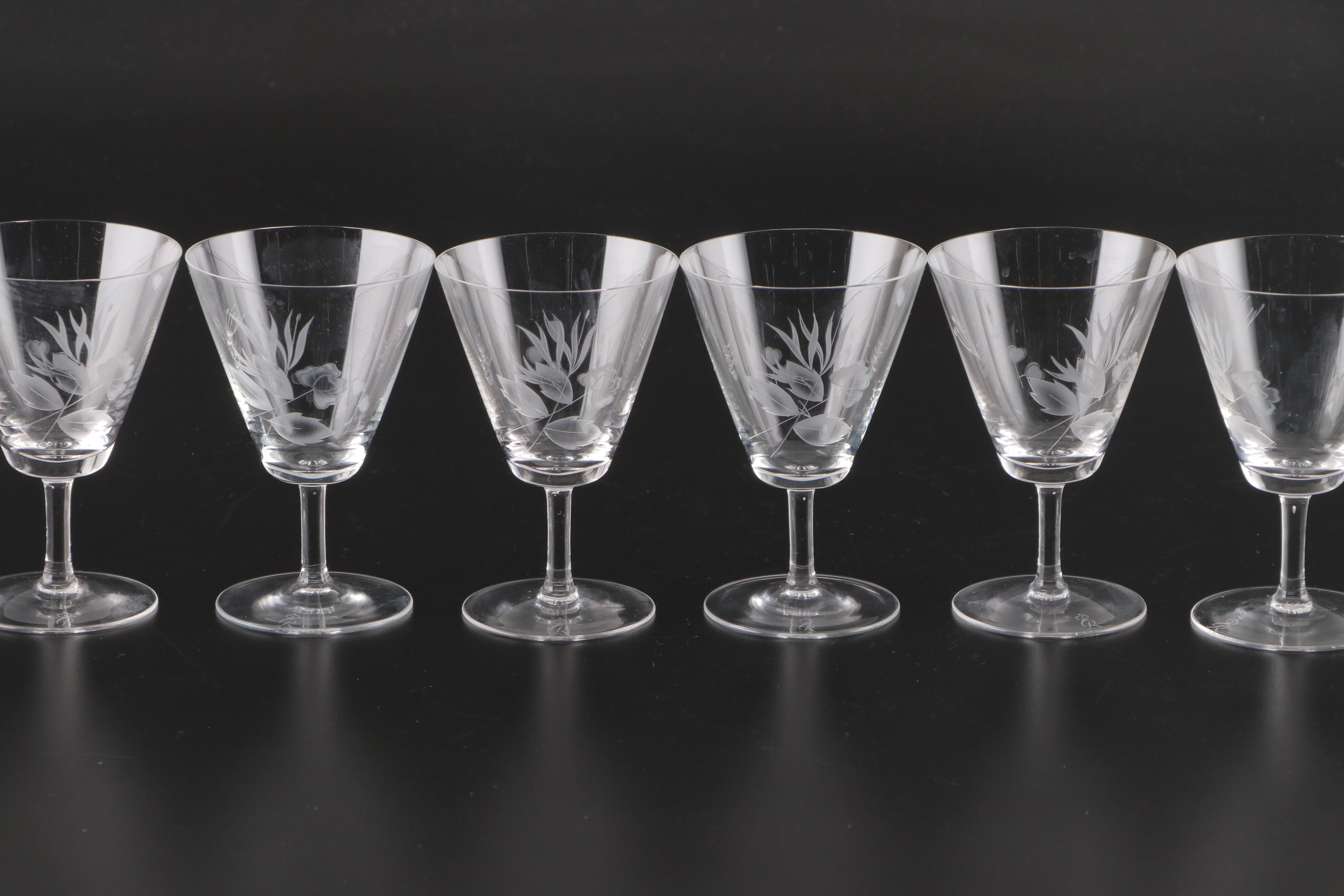 Rosenthal "Parisian Spring" Crystal White Wine Glasses