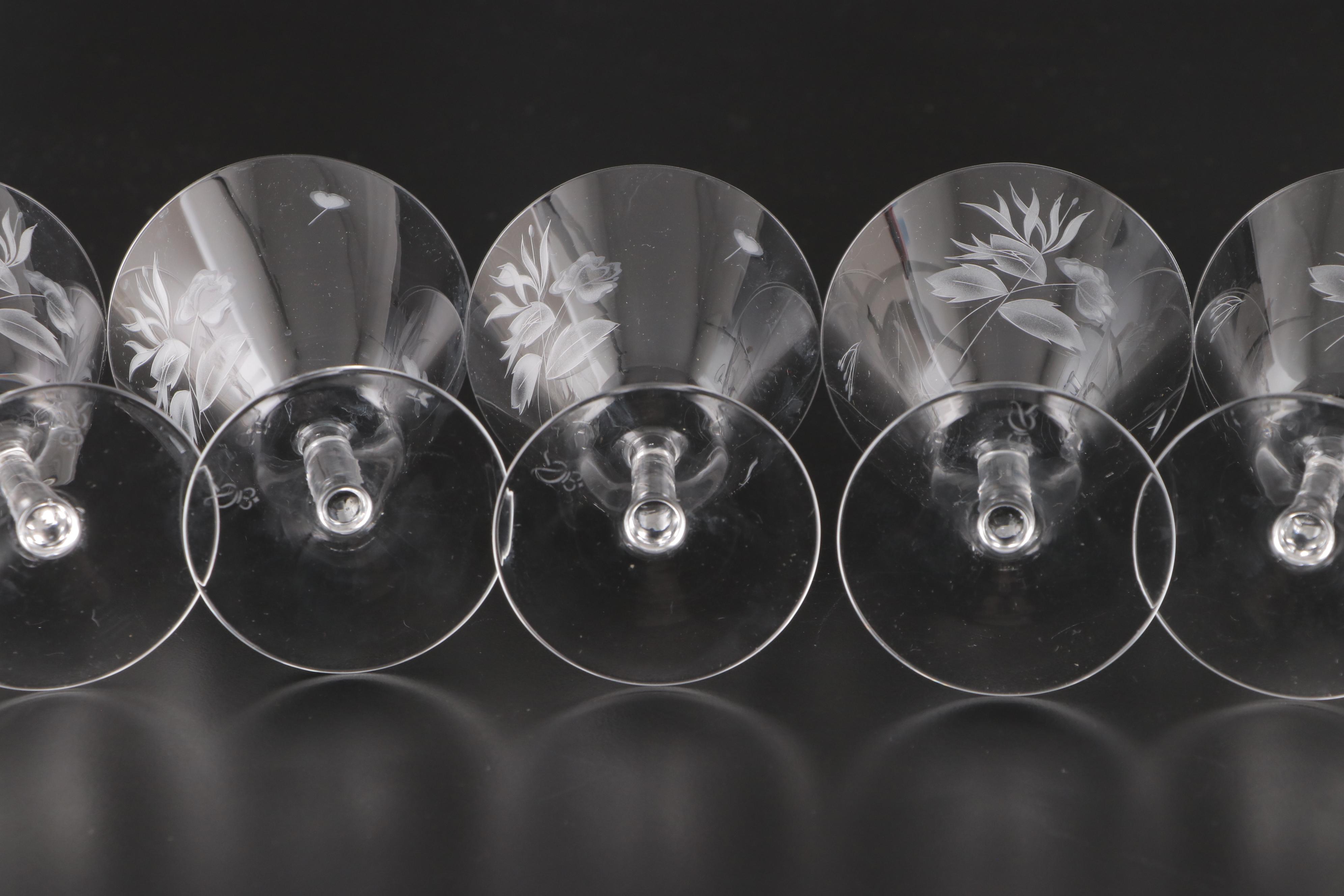 Rosenthal "Parisian Spring" Crystal White Wine Glasses