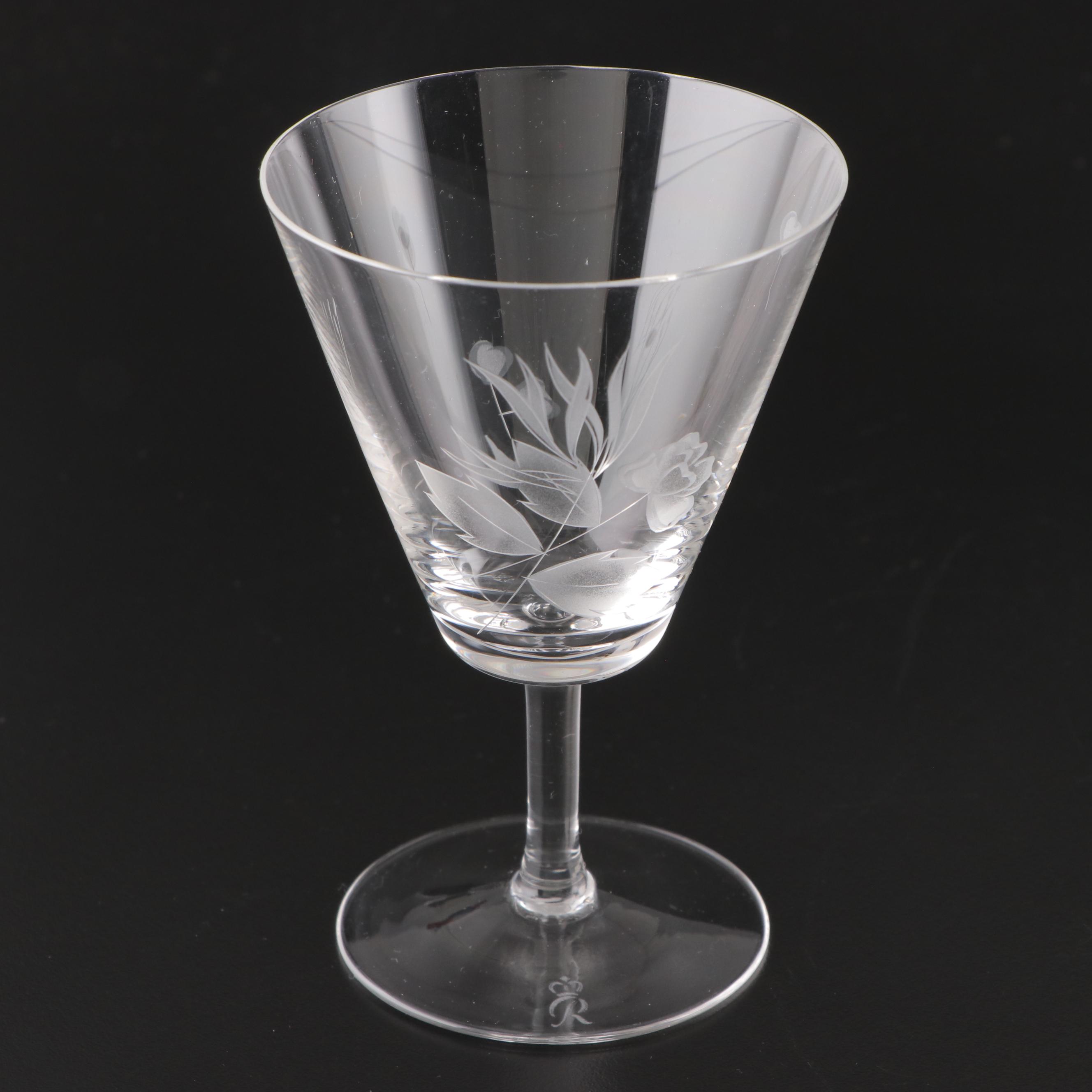 Rosenthal "Parisian Spring" Crystal White Wine Glasses