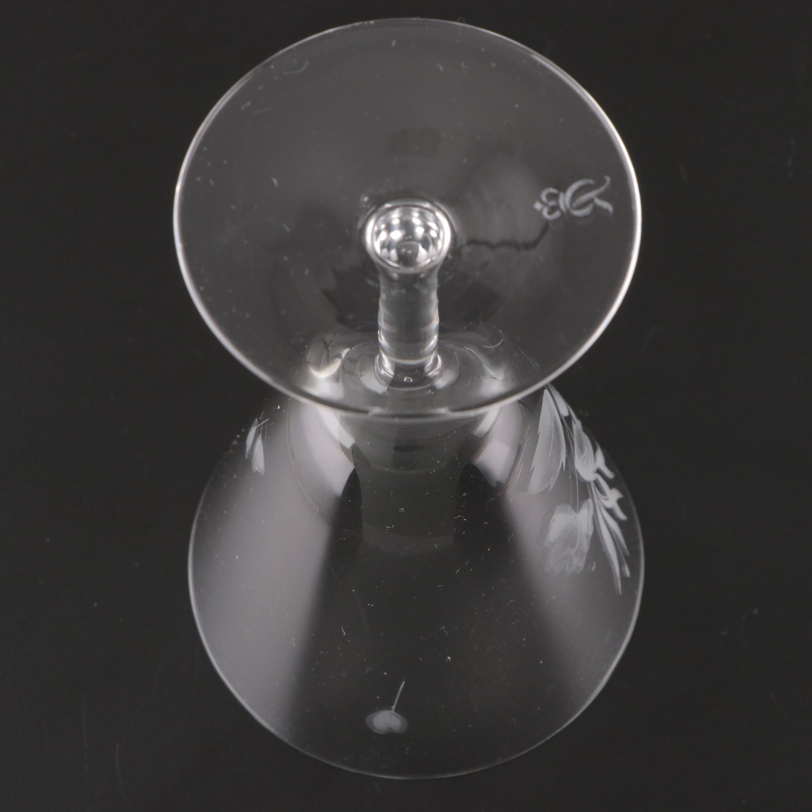 Rosenthal "Parisian Spring" Crystal White Wine Glasses