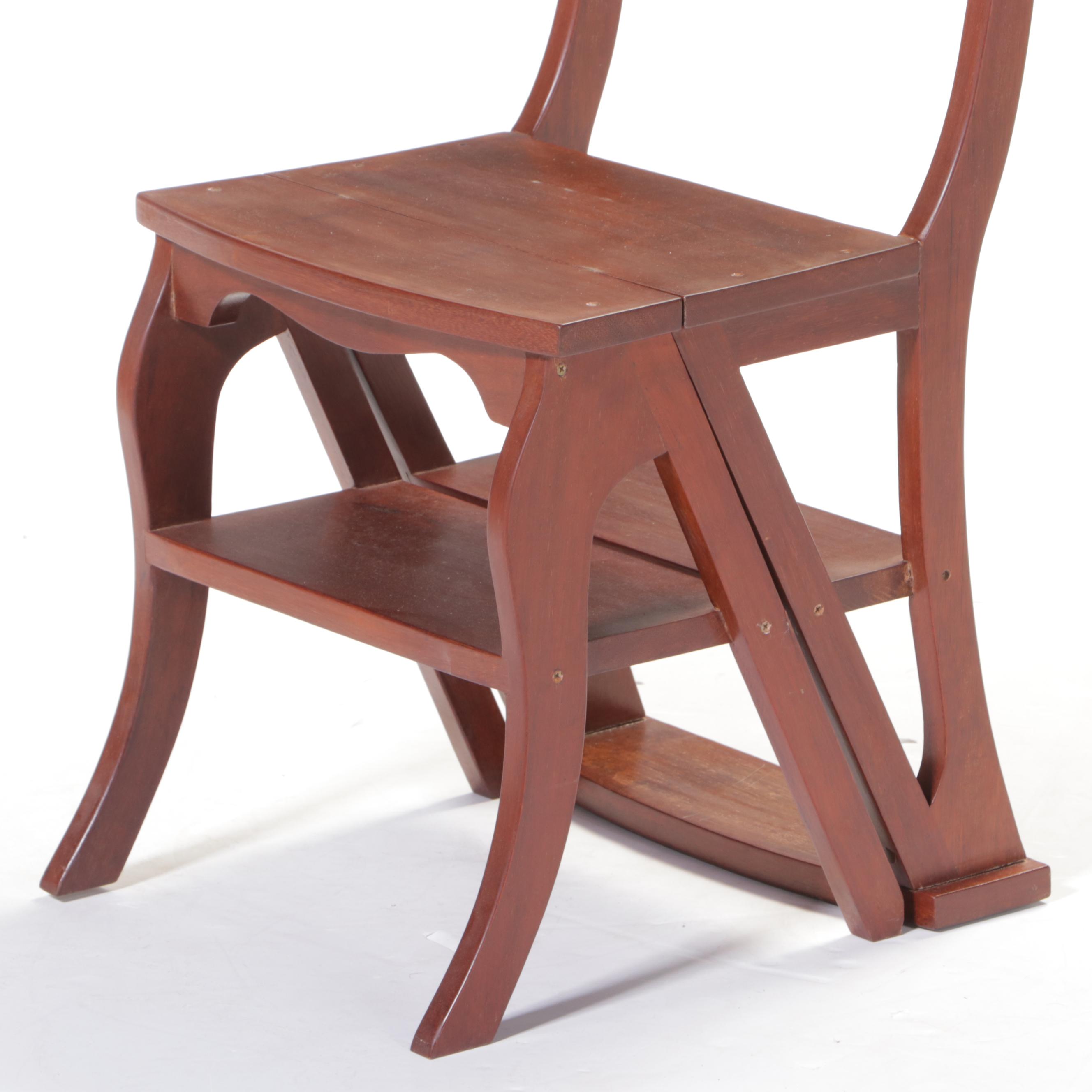 Regency Style Wooden Metamorphic Library Step Chair