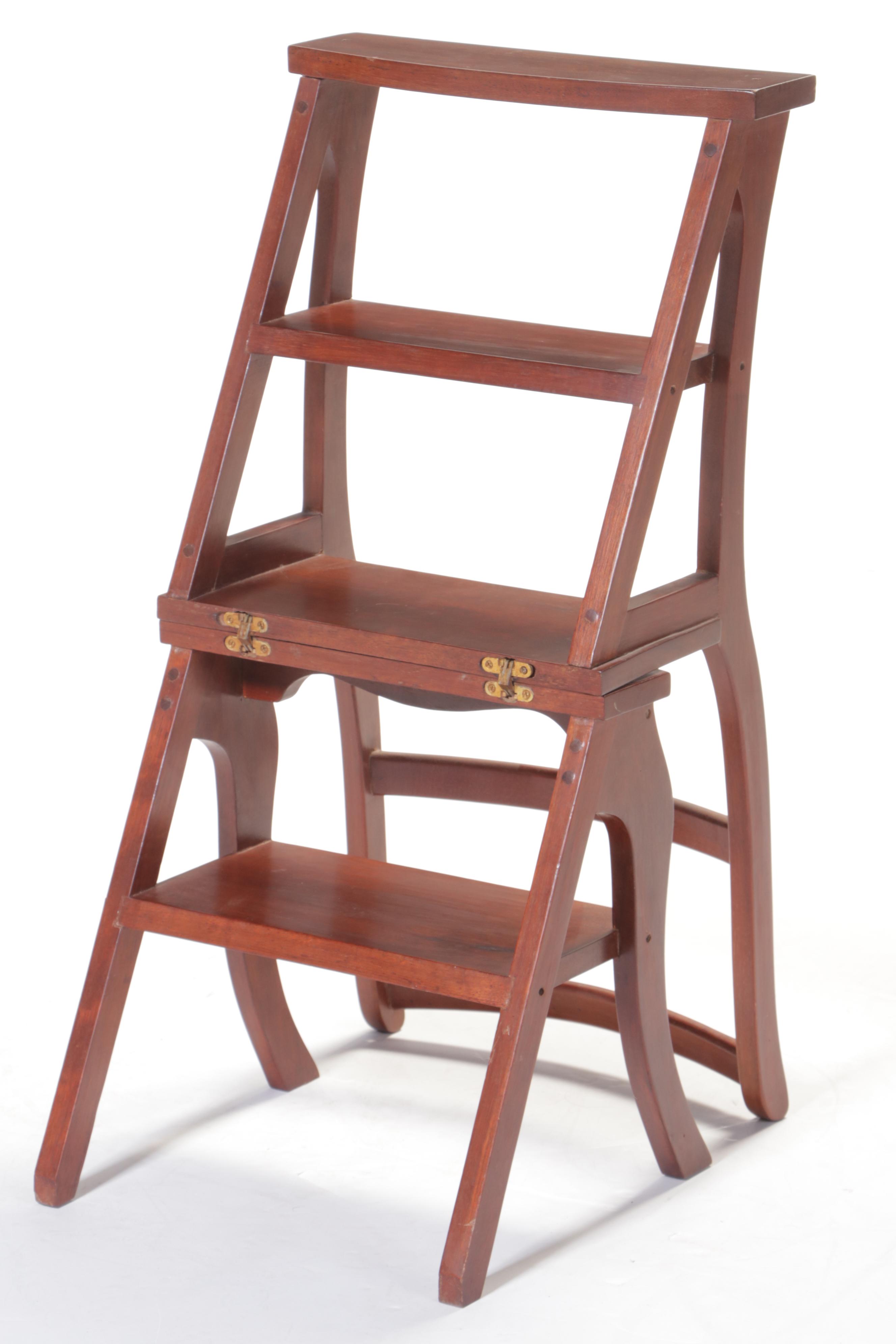 Regency Style Wooden Metamorphic Library Step Chair