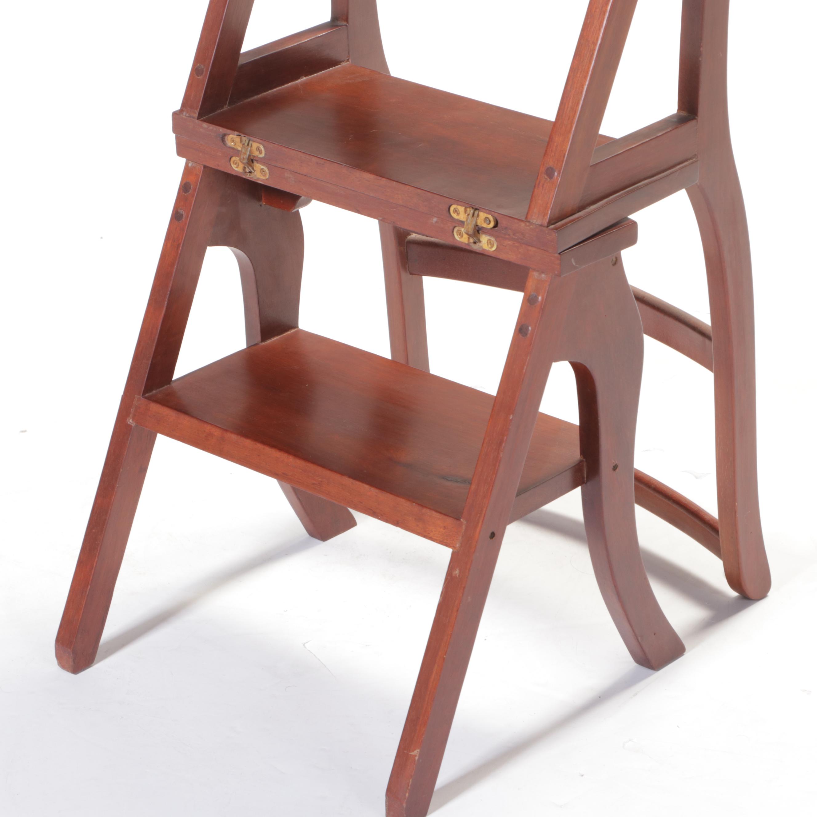 Regency Style Wooden Metamorphic Library Step Chair