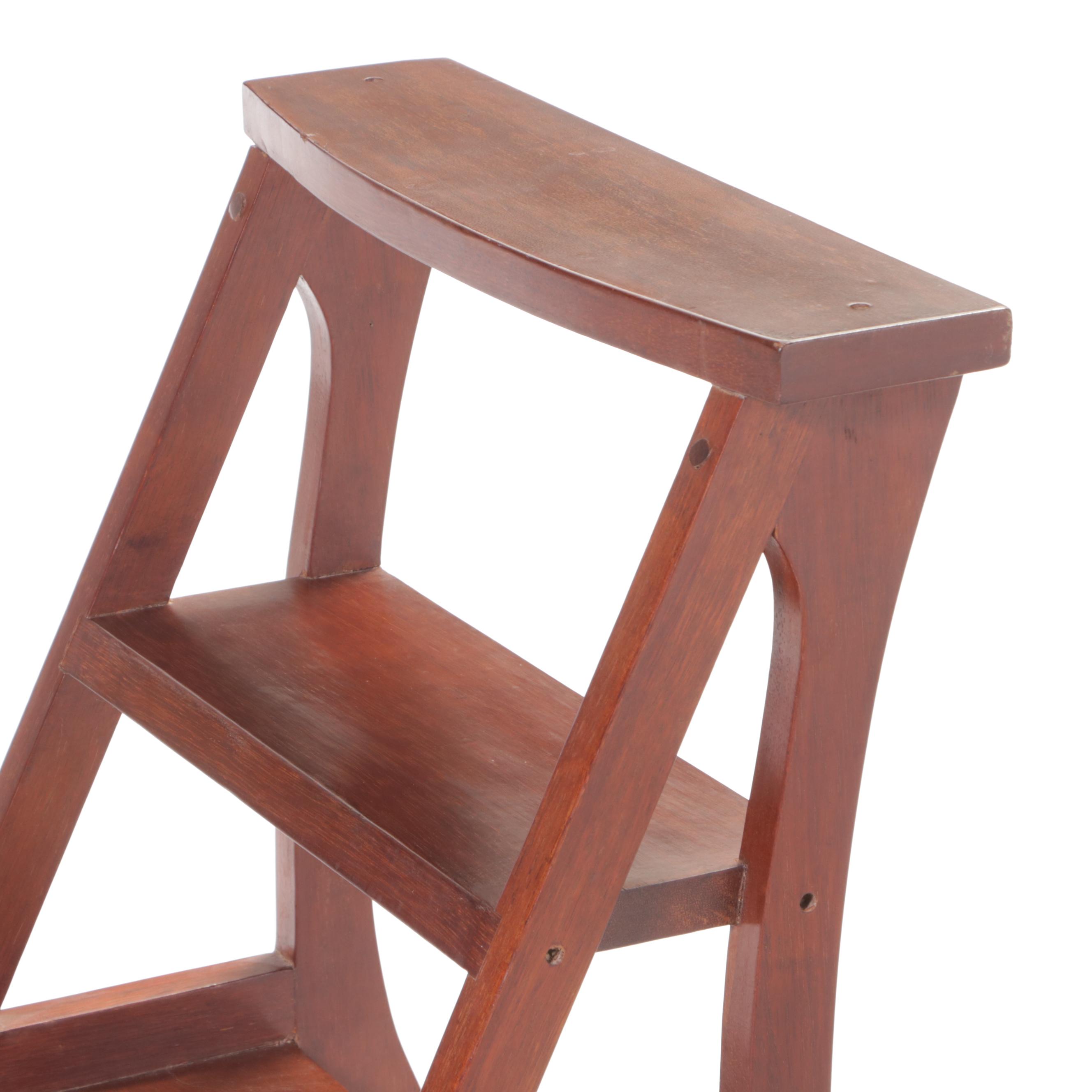 Regency Style Wooden Metamorphic Library Step Chair