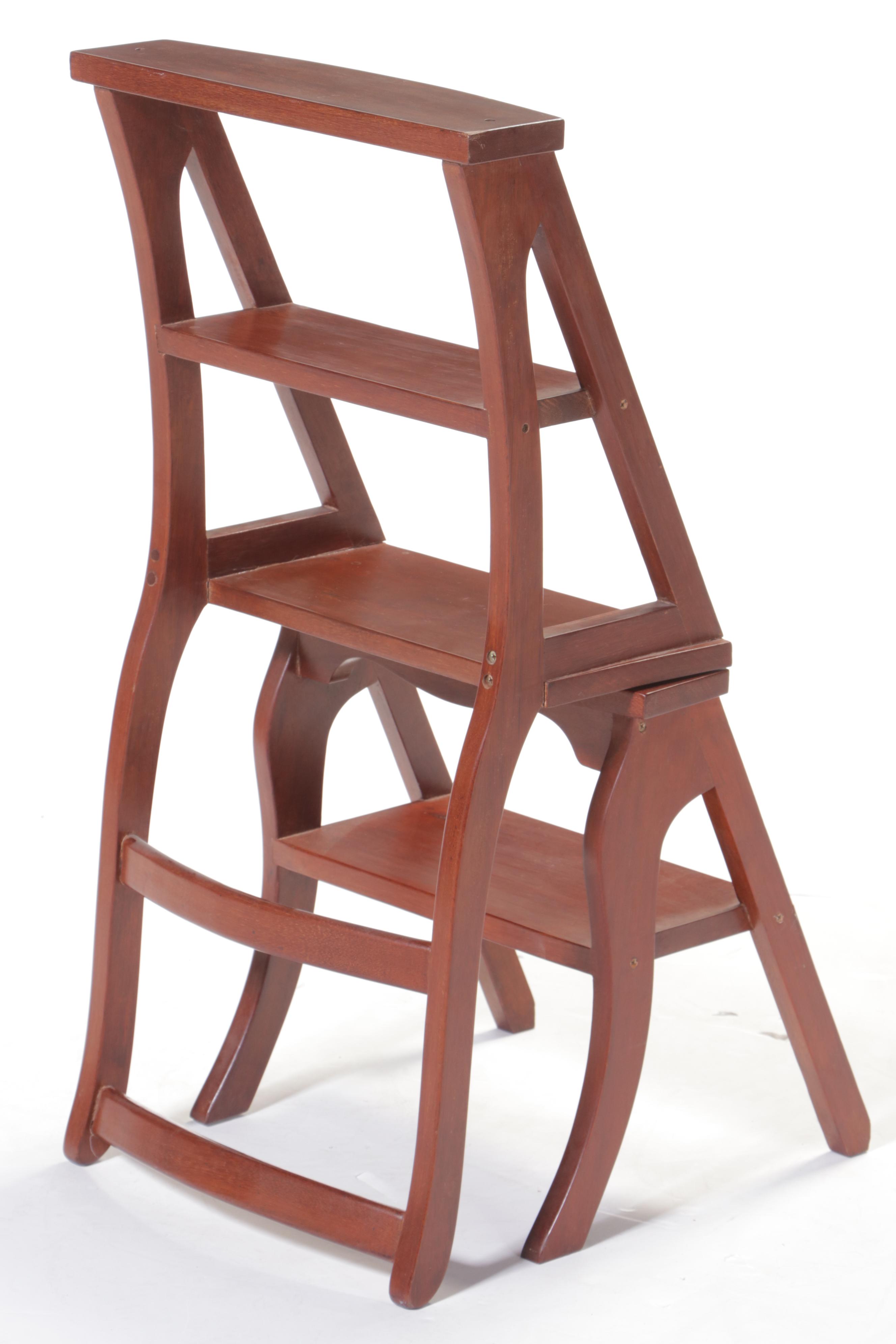 Regency Style Wooden Metamorphic Library Step Chair
