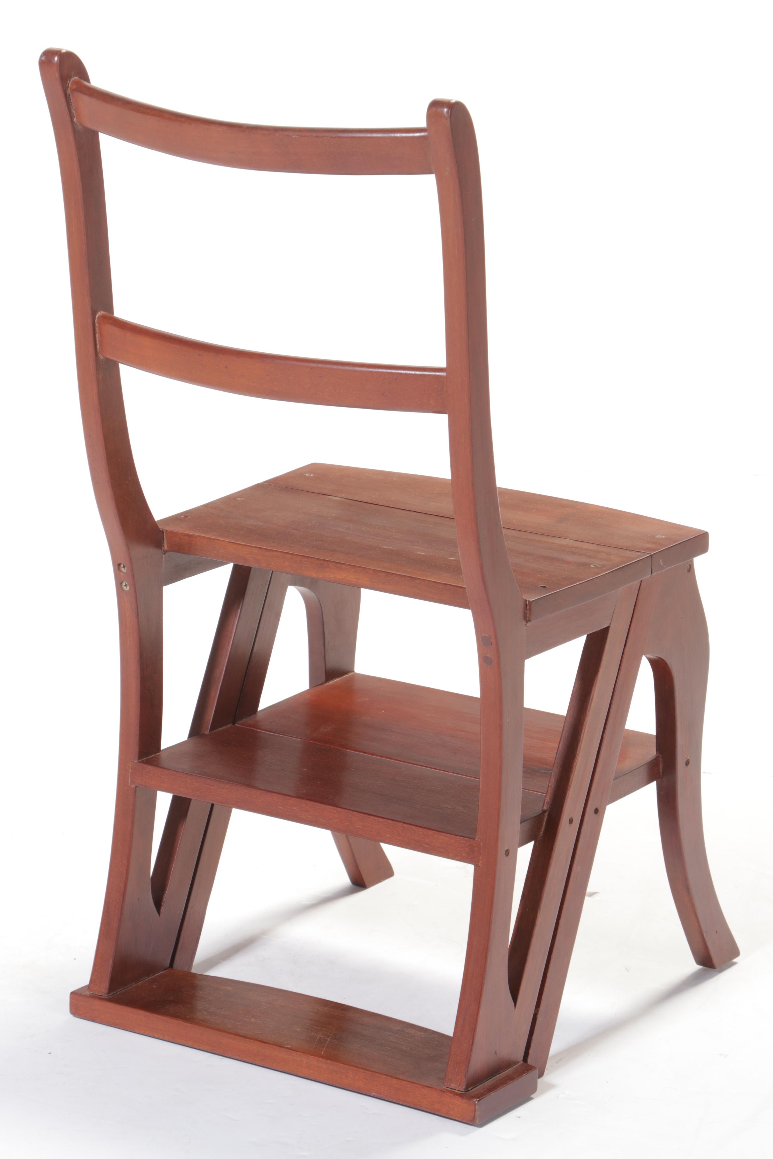 Regency Style Wooden Metamorphic Library Step Chair