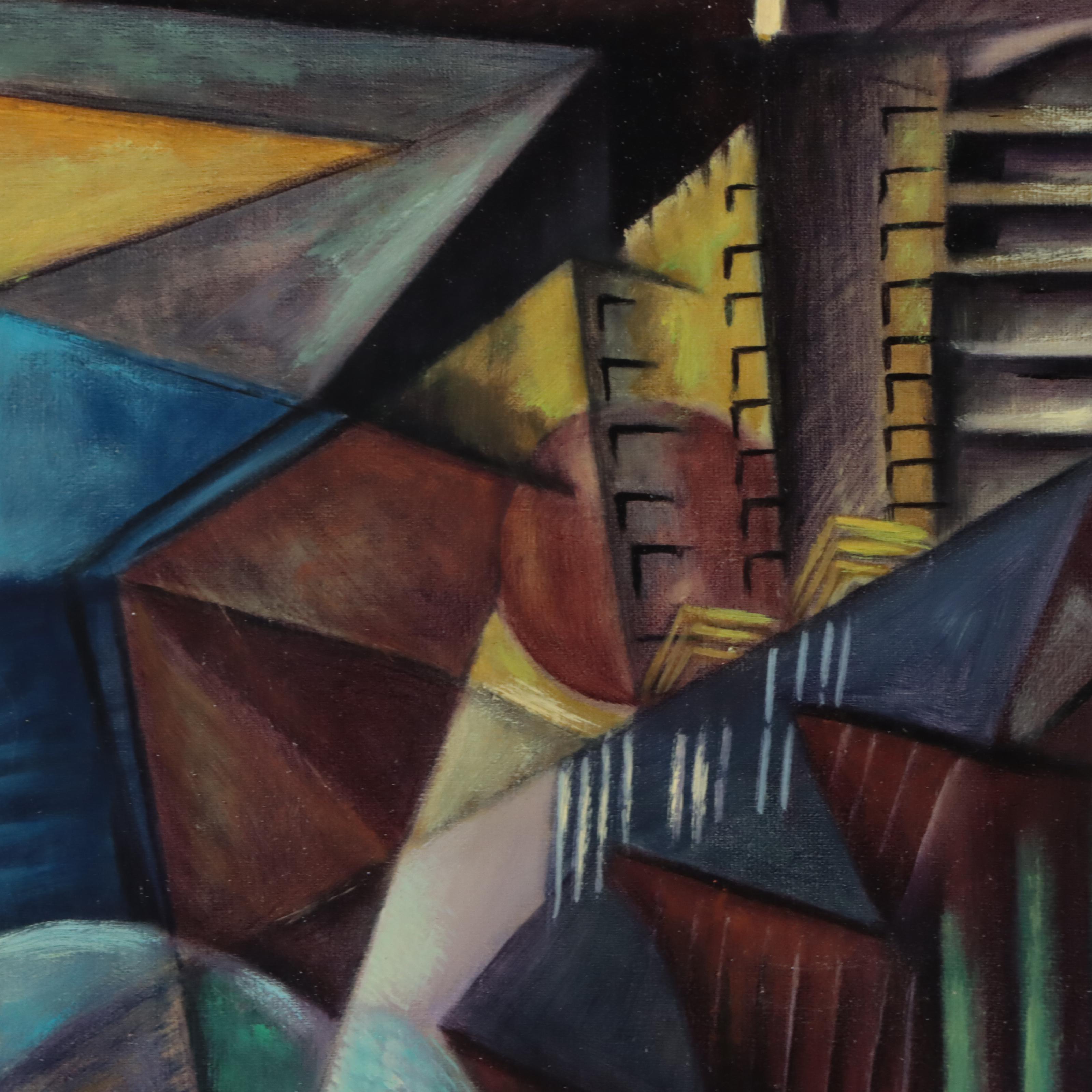Oil Painting After Max Weber "Rush Hour, New York"