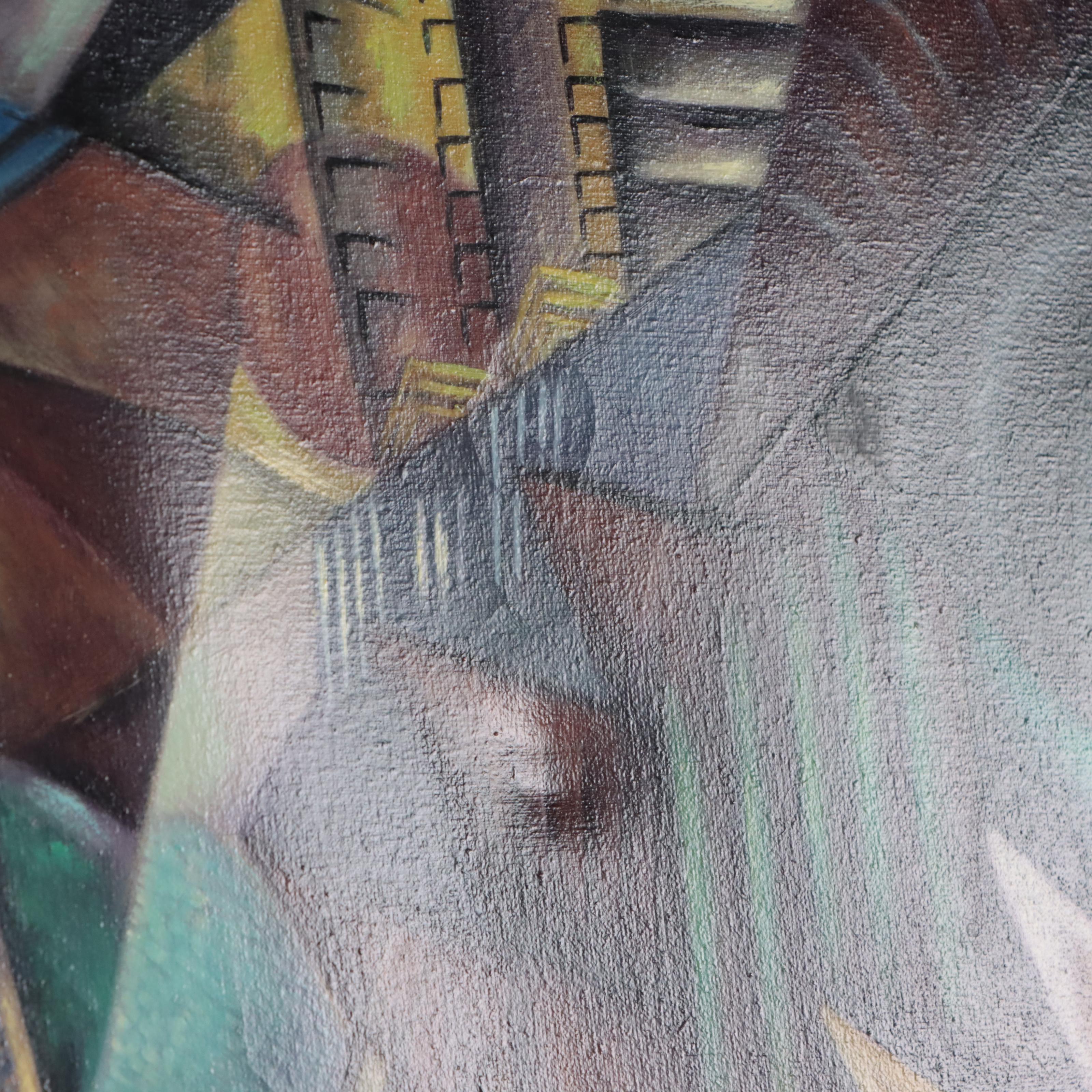 Oil Painting After Max Weber "Rush Hour, New York"