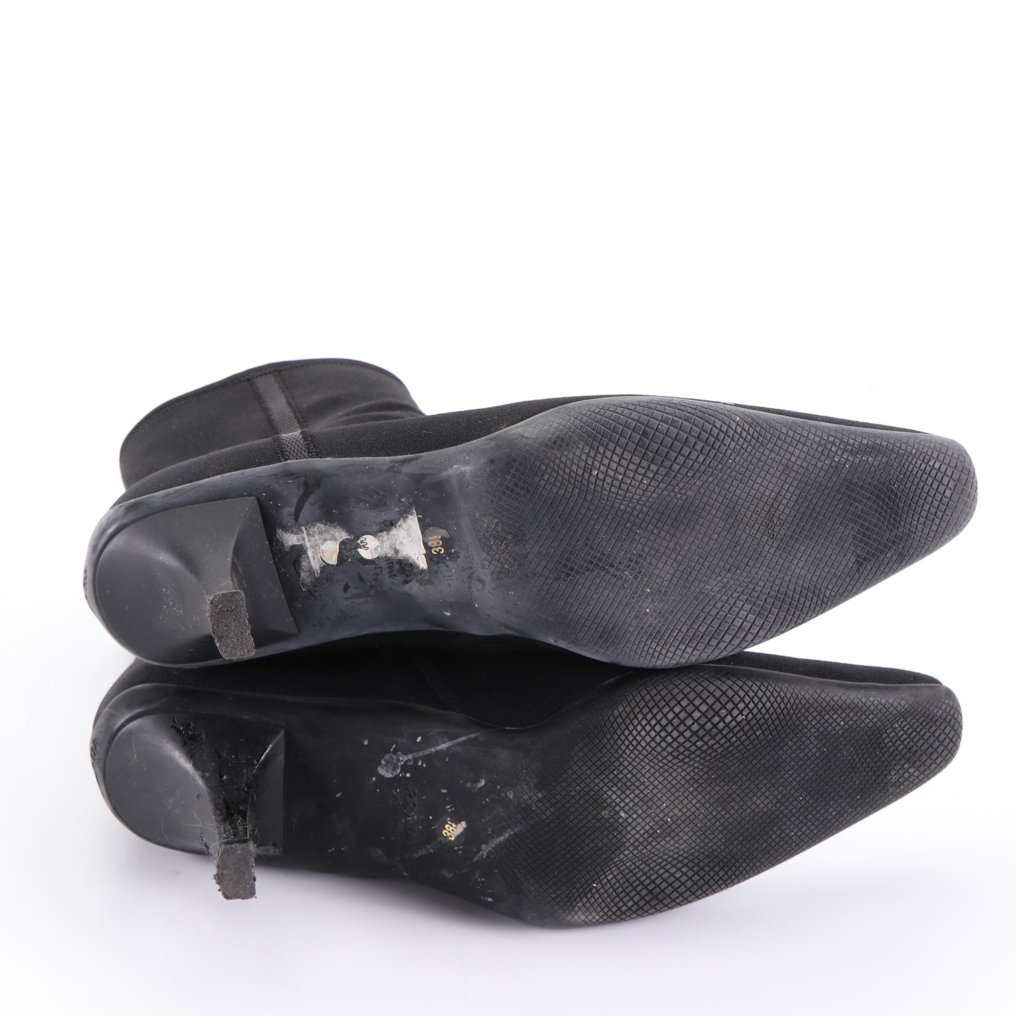 Prada Ankle Boots in Black Nylon