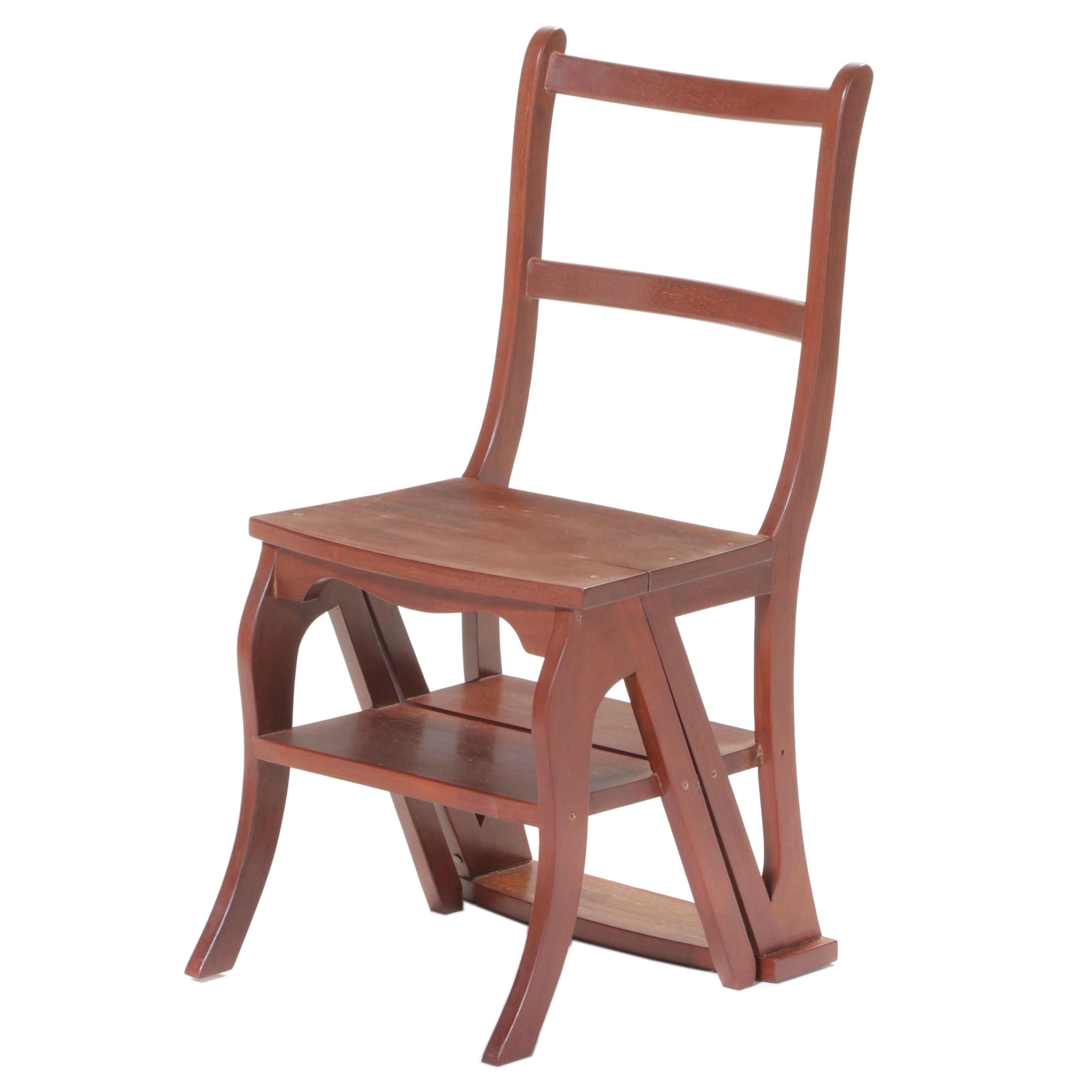 Regency Style Wooden Metamorphic Library Step Chair