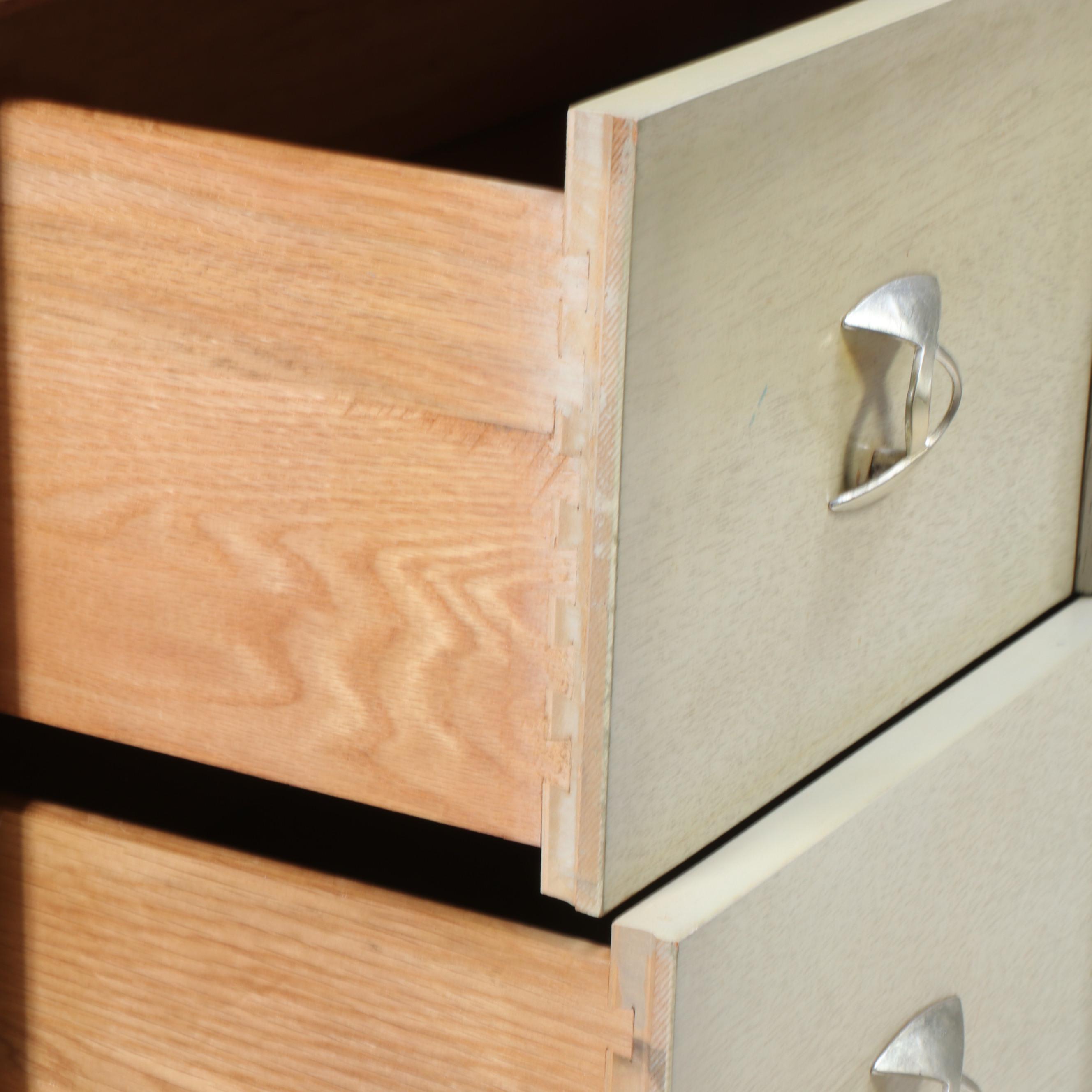 Mid Century Modern Blonde Finish Wooden Chest of Drawers