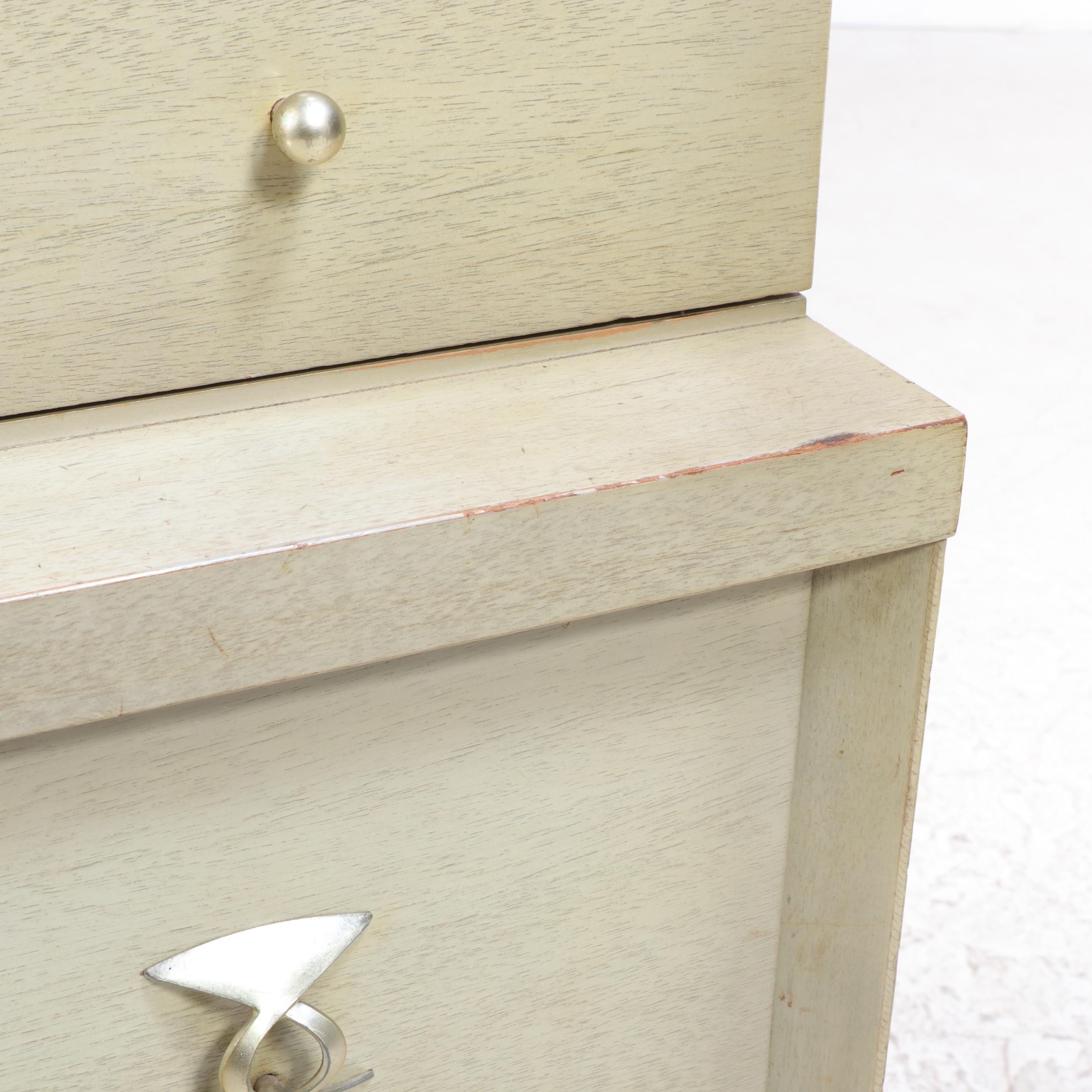 Mid Century Modern Blonde Finish Wooden Chest of Drawers