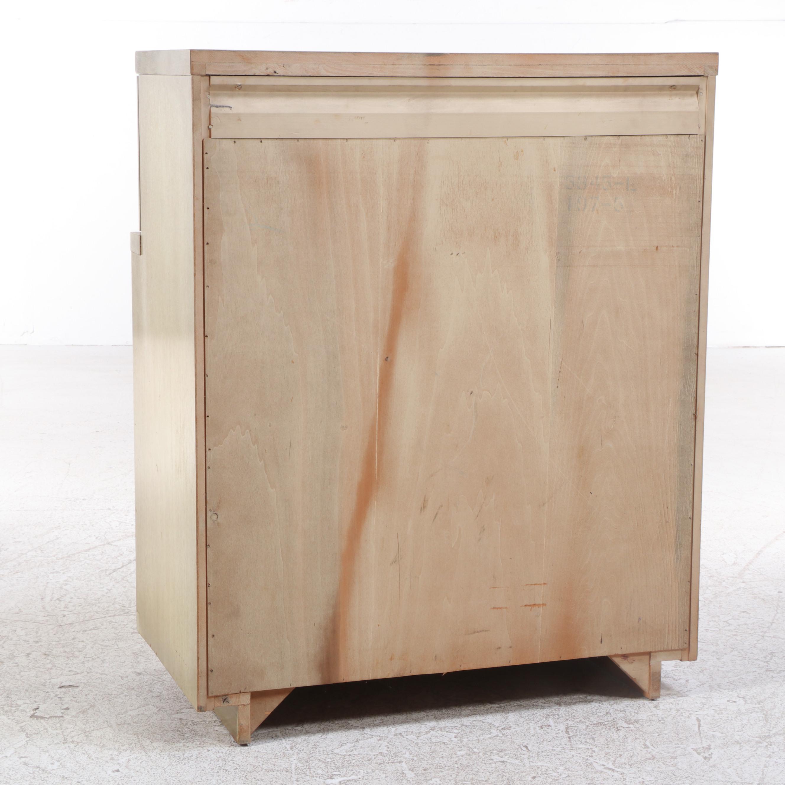 Mid Century Modern Blonde Finish Wooden Chest of Drawers