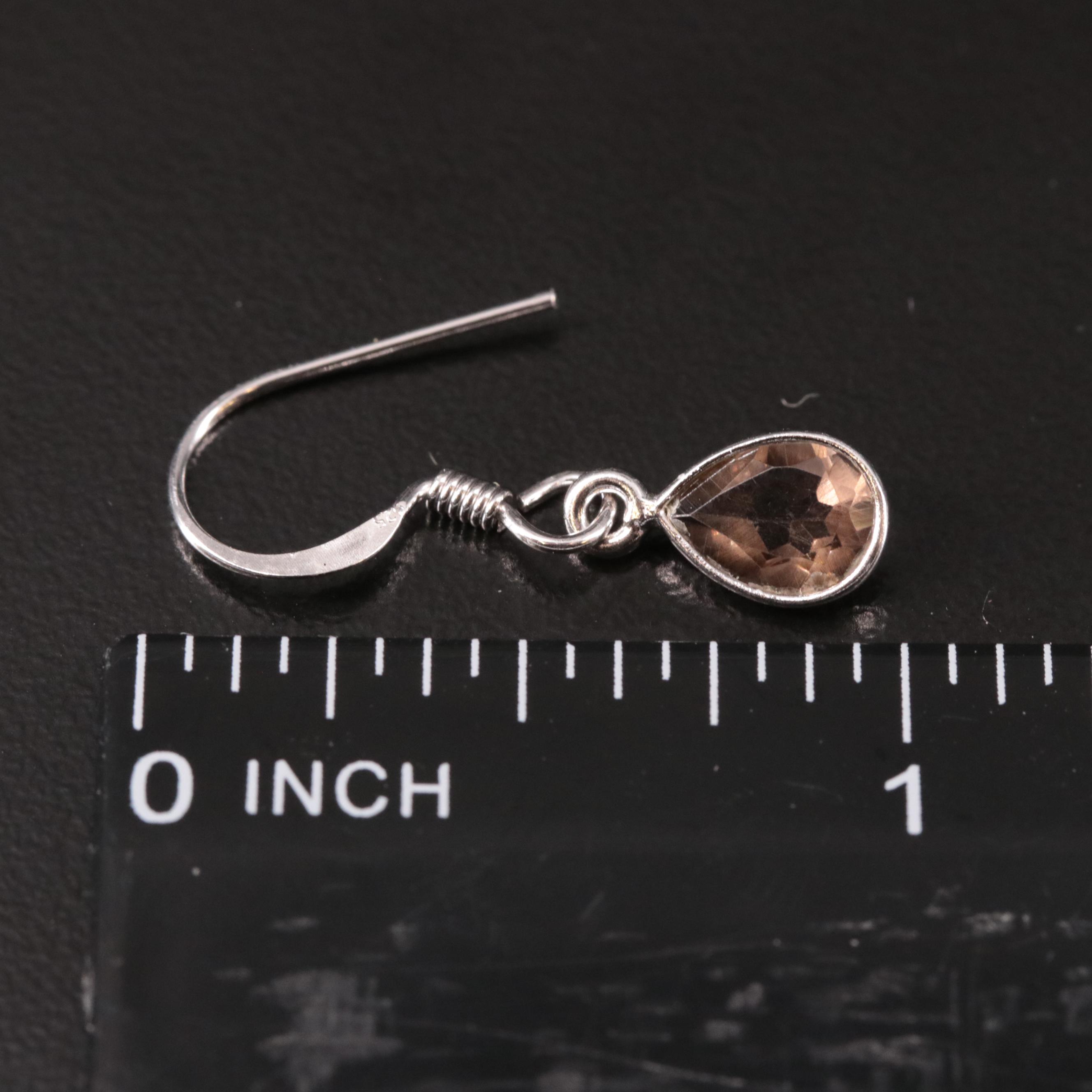 Sterling Smoky Quartz Drop Earrings