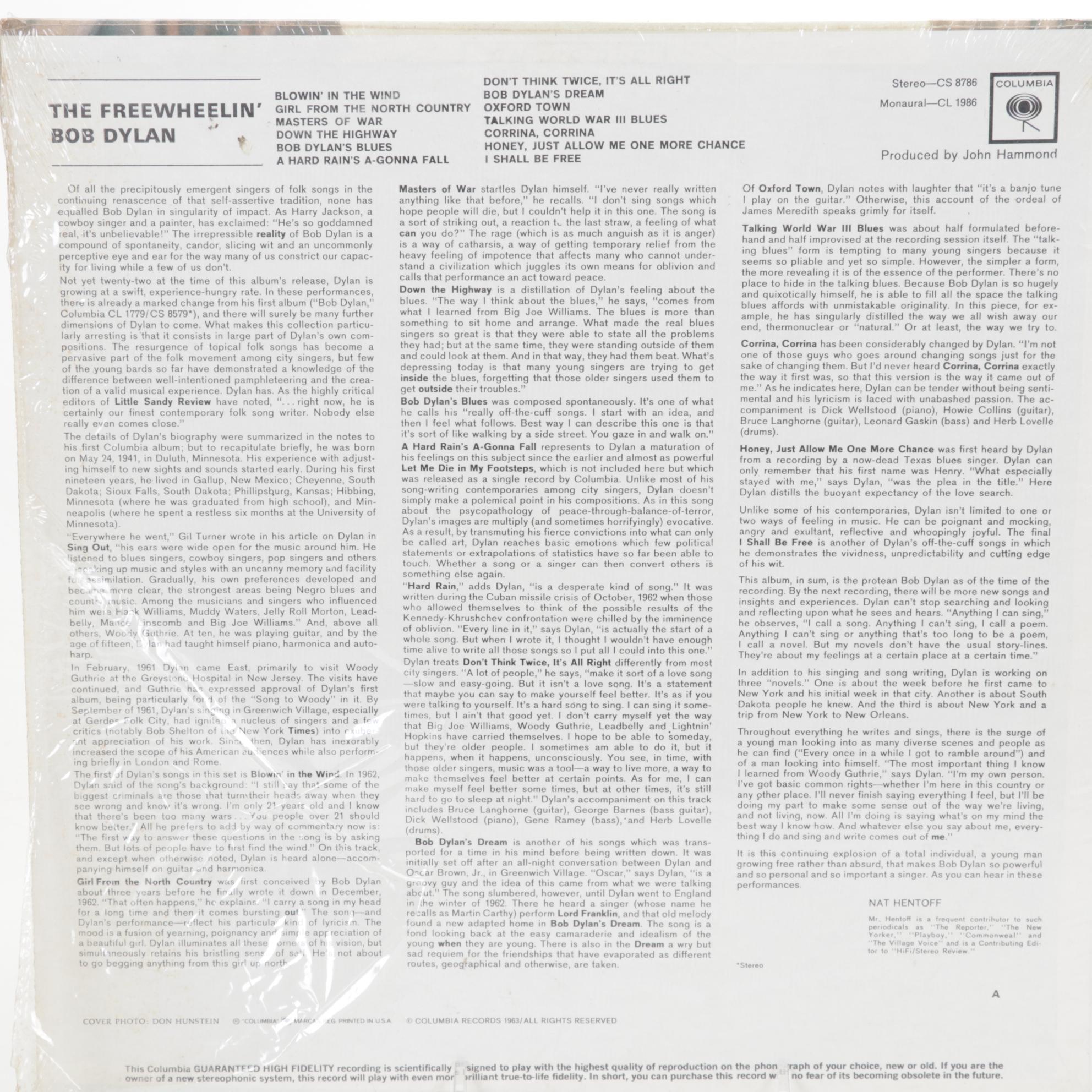 Bob Dylan Vinyl Records Featuring 1969 Bootleg "Great White Wonder"