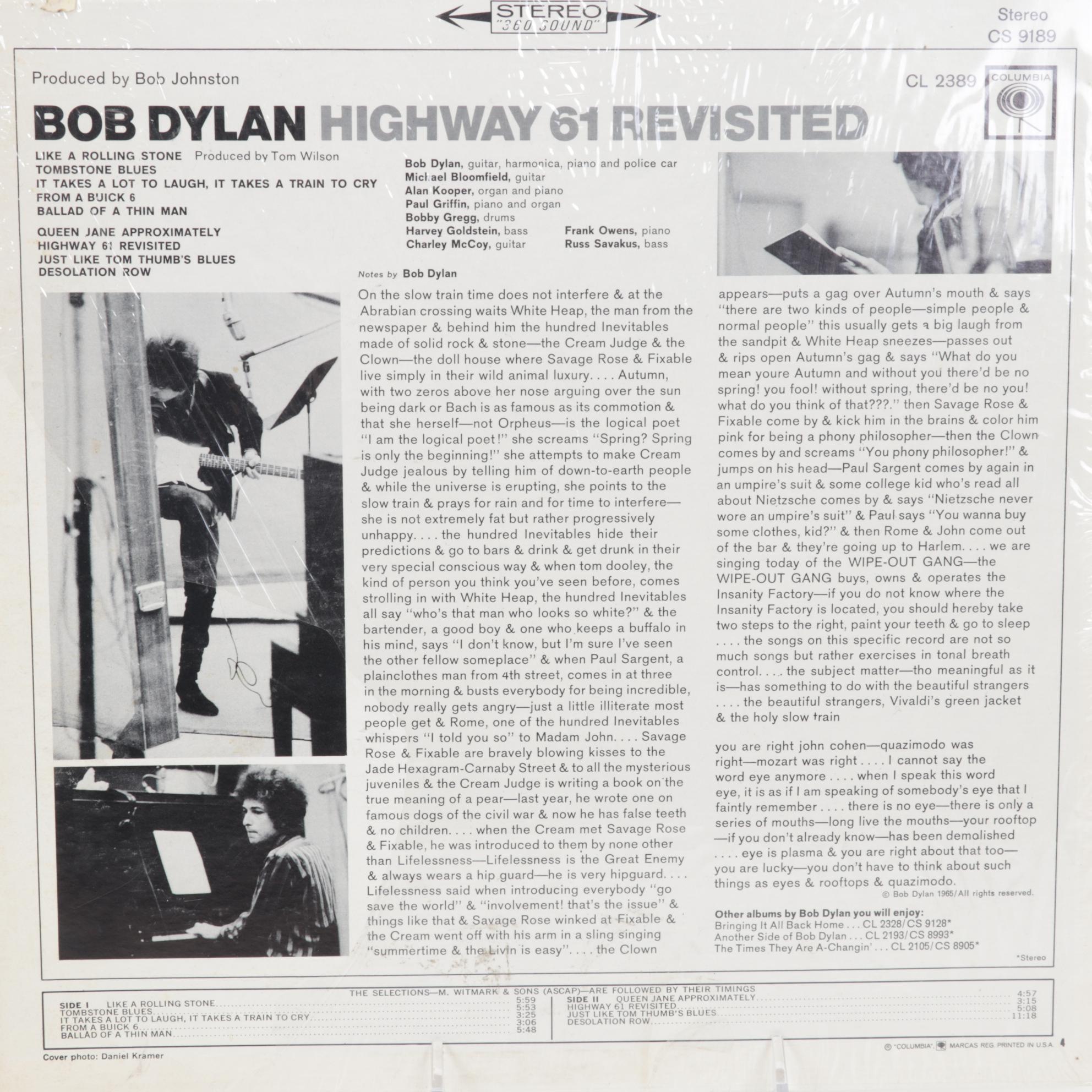 Bob Dylan Vinyl Records Featuring 1969 Bootleg "Great White Wonder"