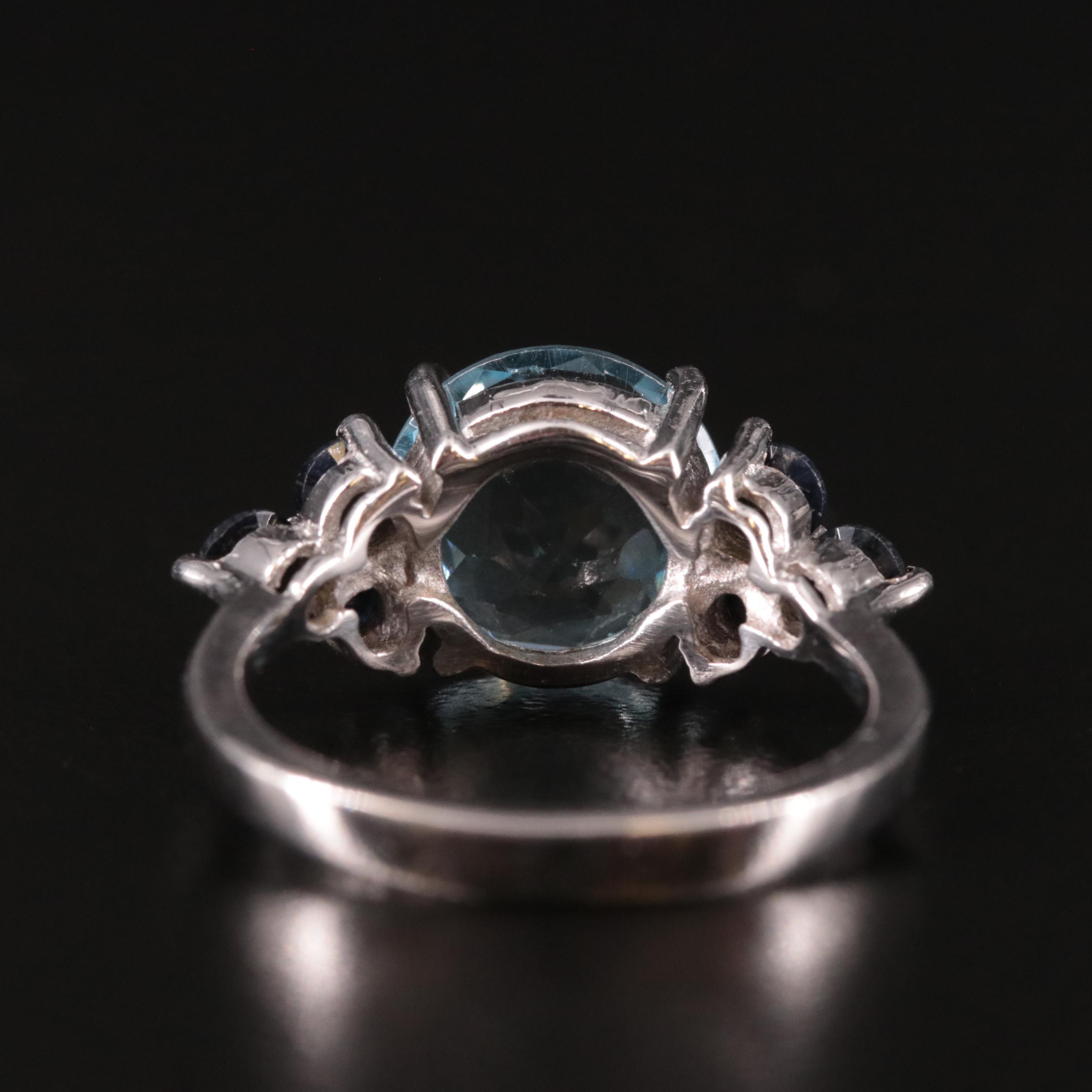 Sterling Blue Topaz and Sapphire Ring