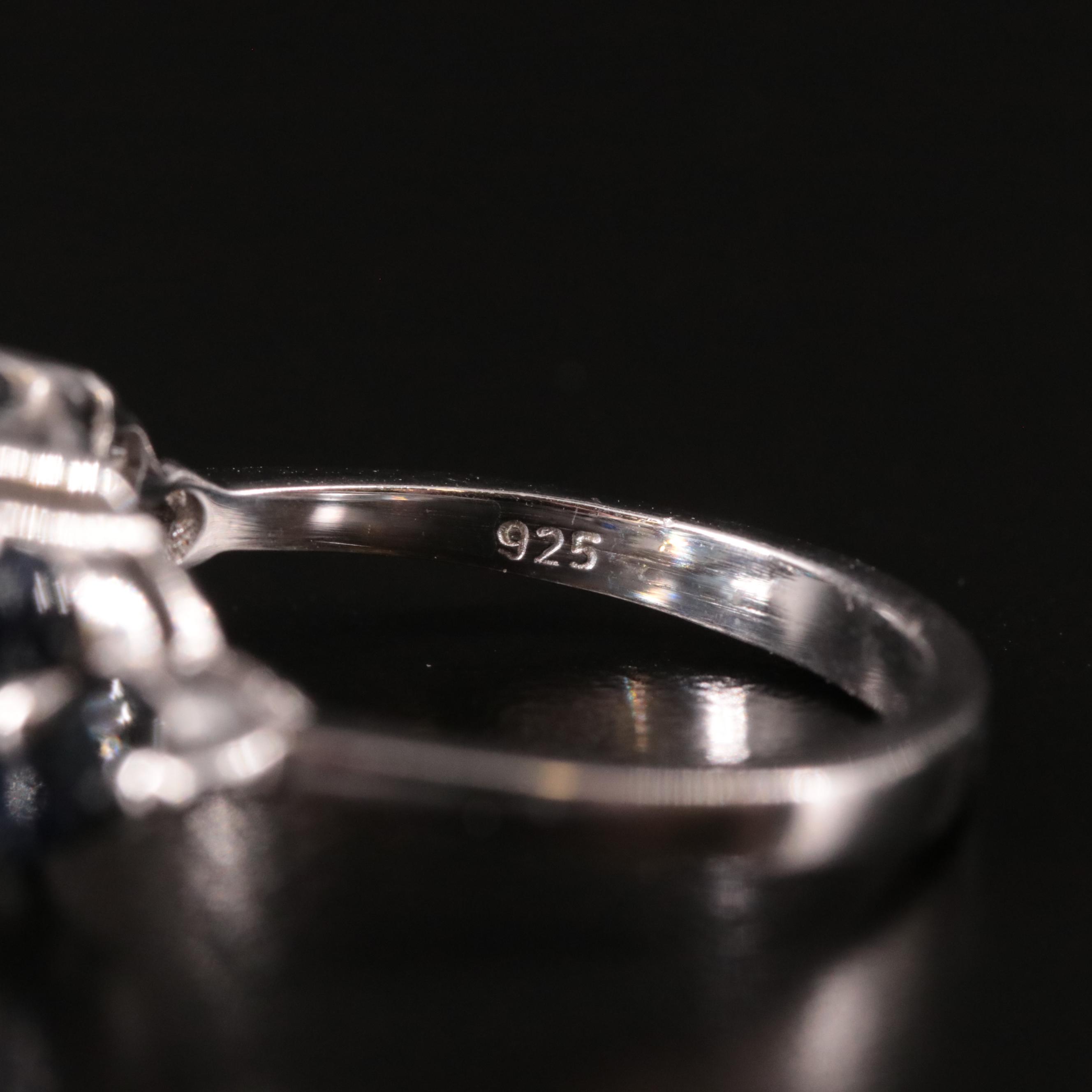 Sterling Blue Topaz and Sapphire Ring