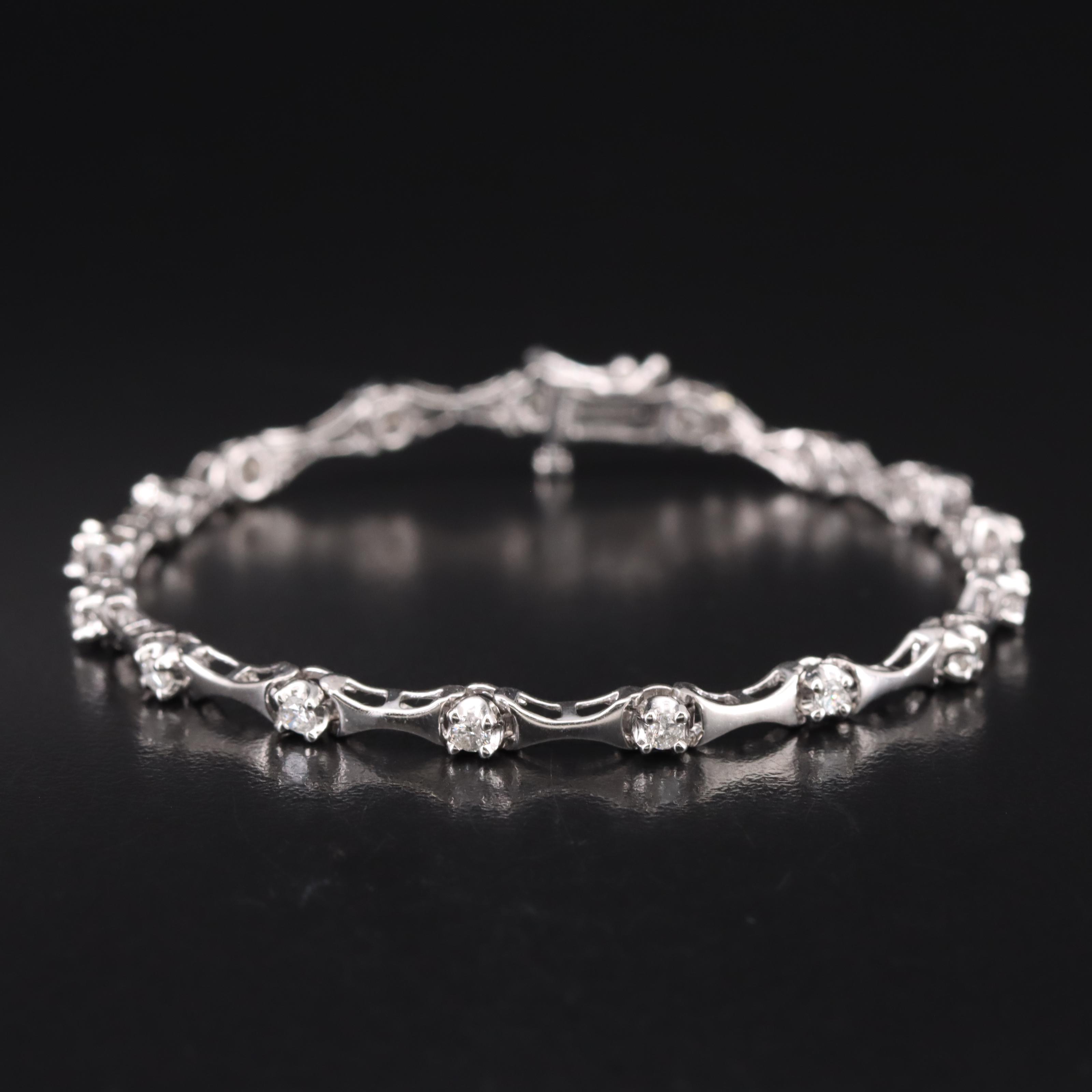 Platinum 0.98 CTW Diamond Bracelet