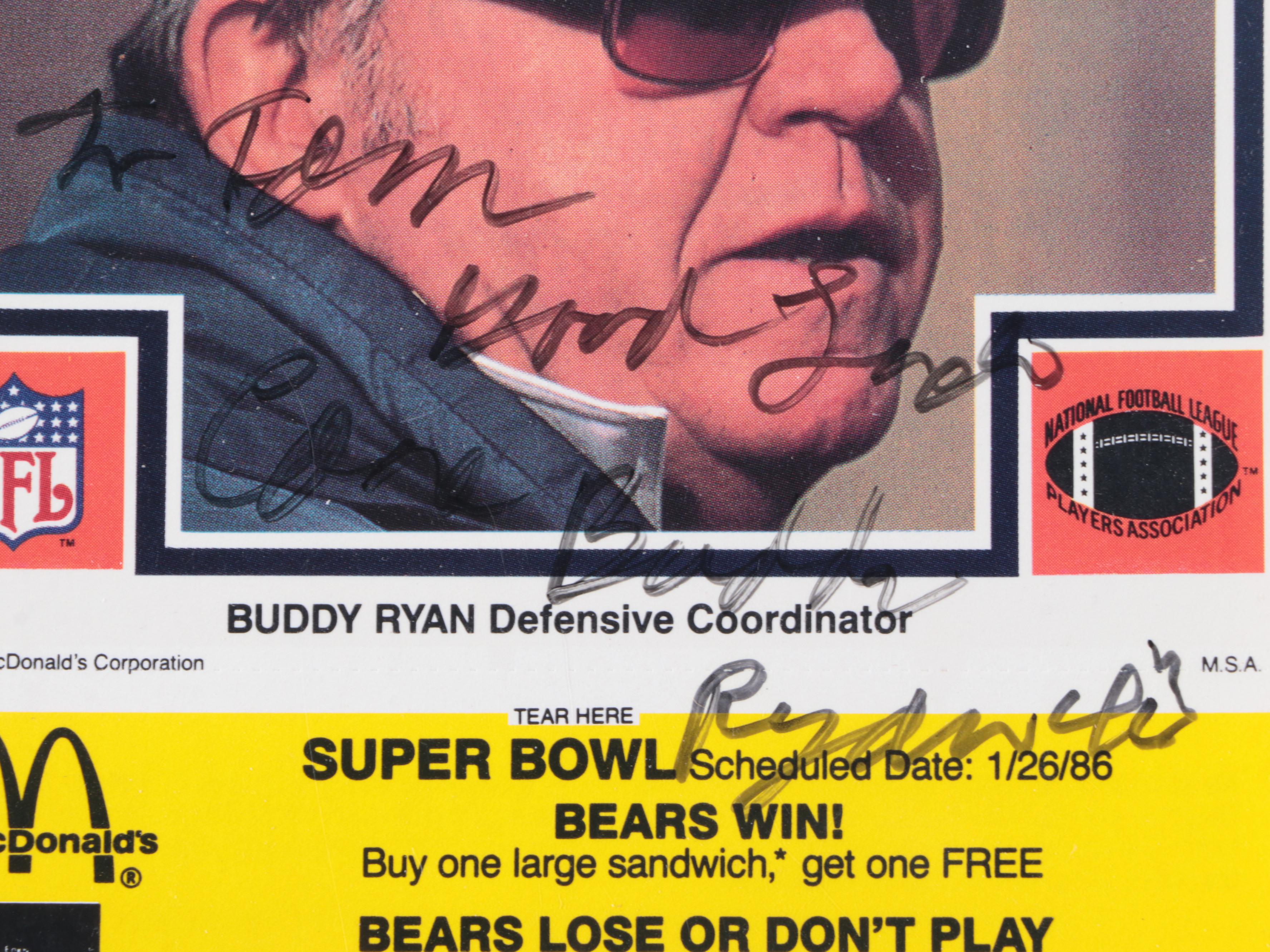 Ryan Signed, More Chicago Bears 1981 Kiwanis and 1985 McDonald's Football Cards