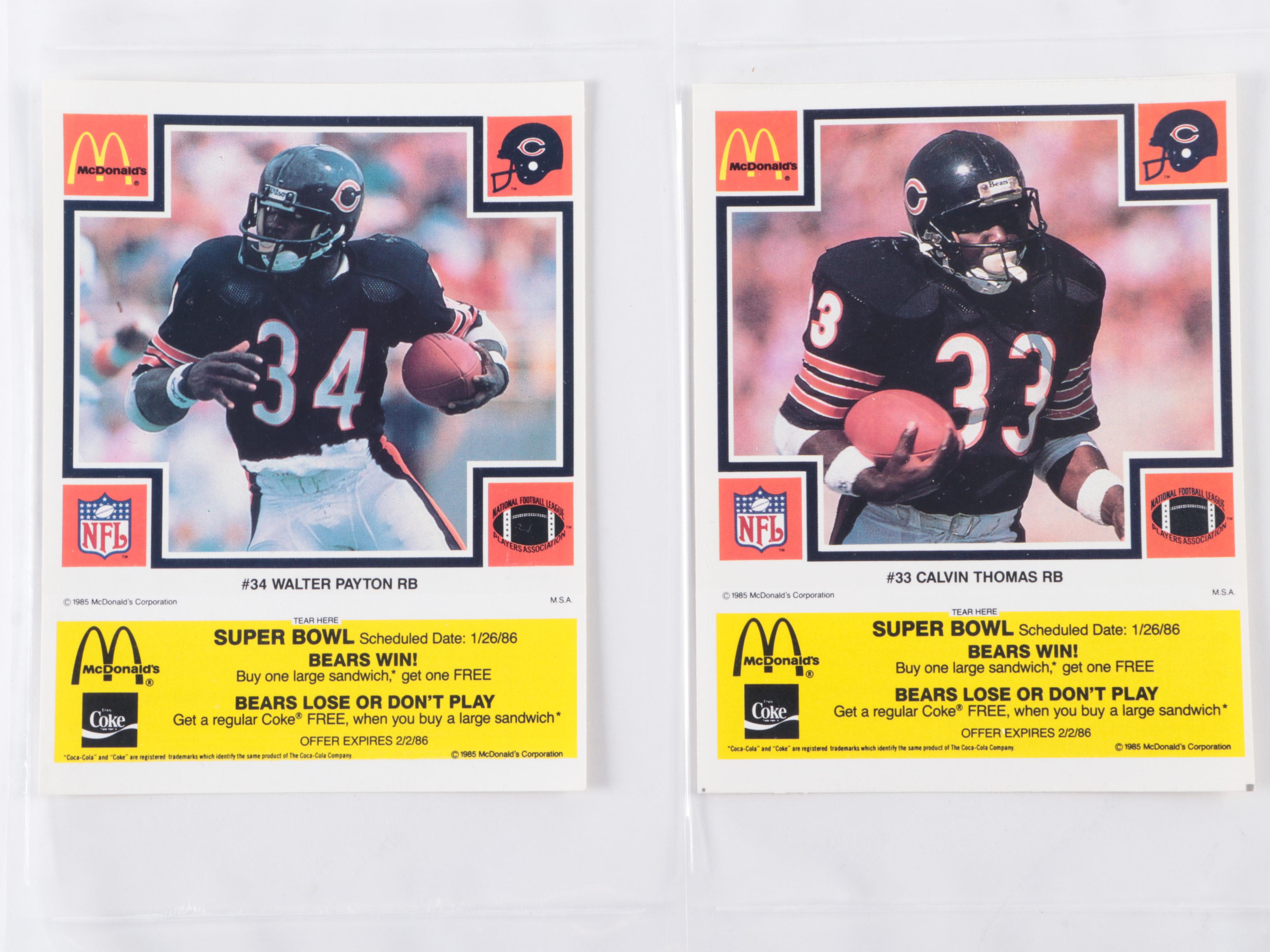 Ryan Signed, More Chicago Bears 1981 Kiwanis and 1985 McDonald's Football Cards