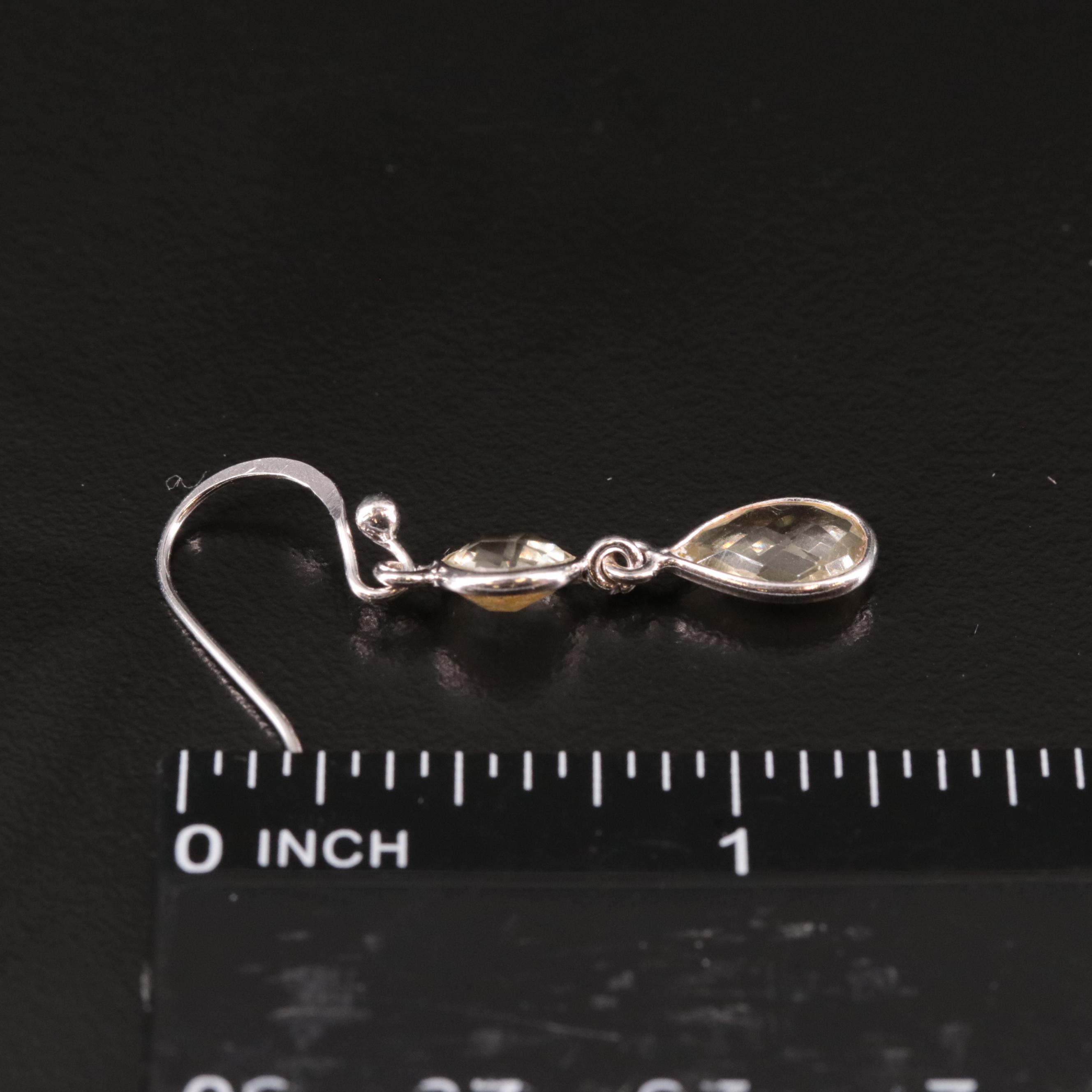 Sterling Citrine Drop Earrings
