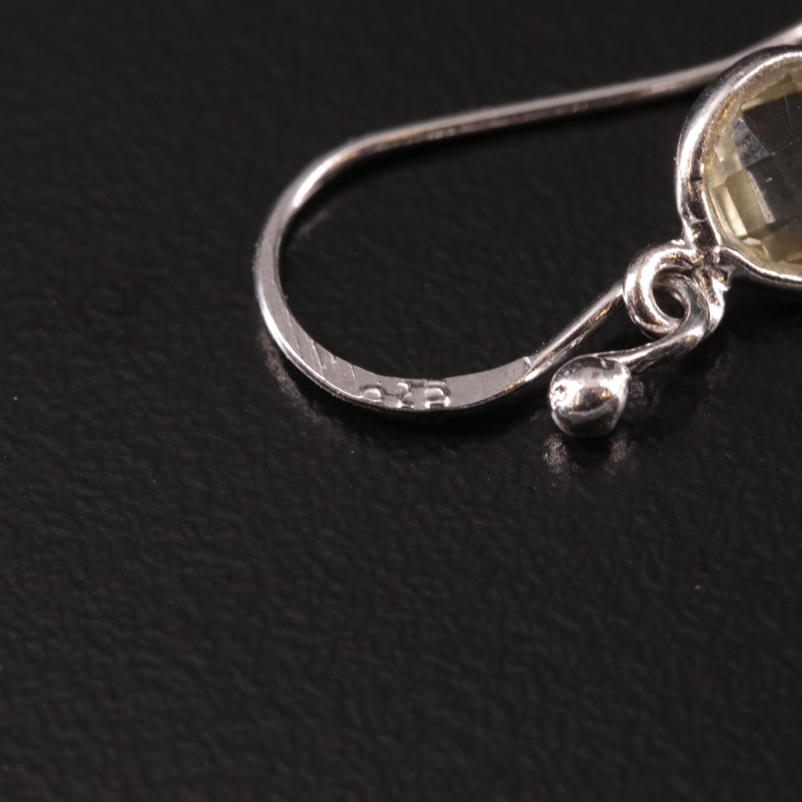 Sterling Citrine Drop Earrings