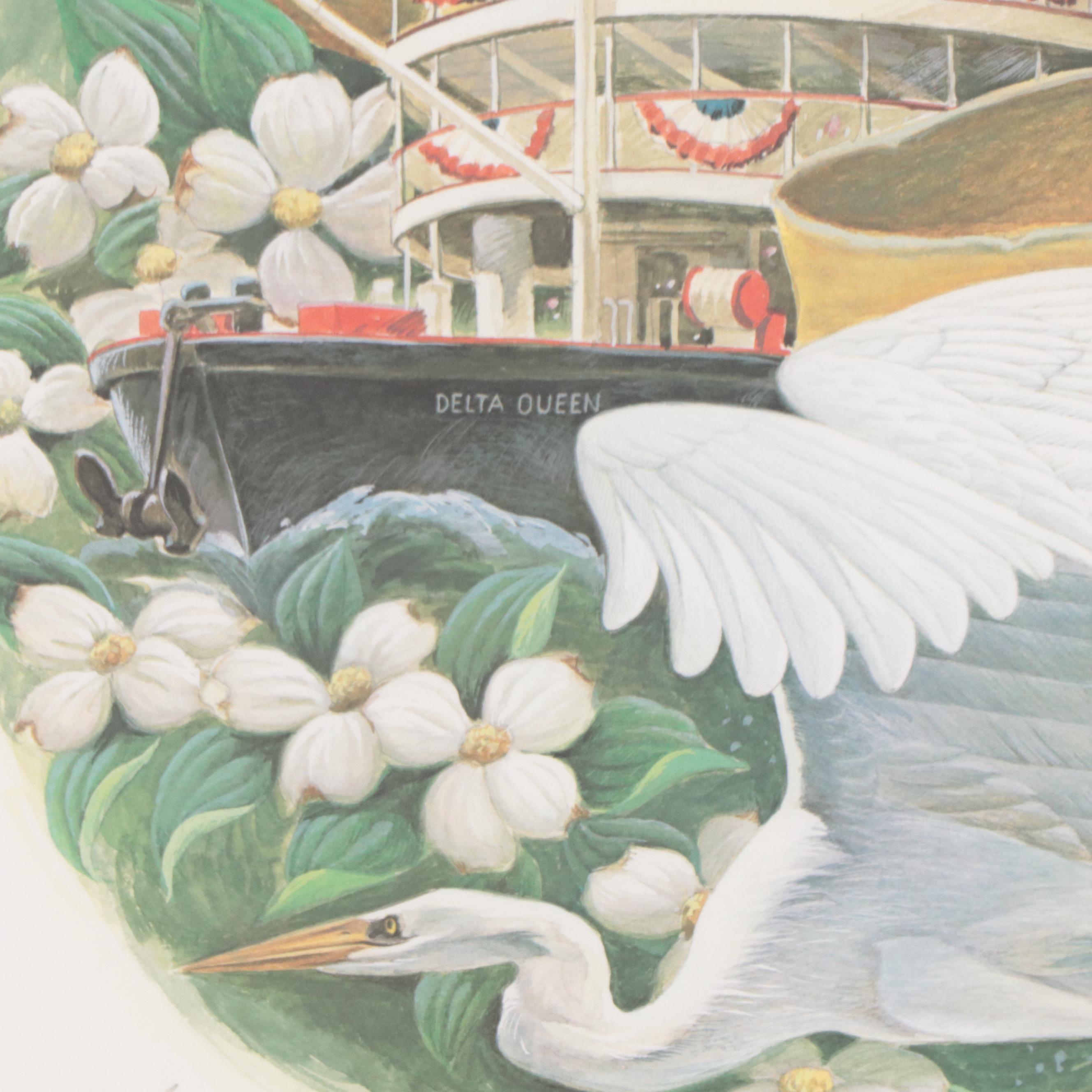 John Ruthven Tall Stacks Offset Lithograph "Coming Home," 1992