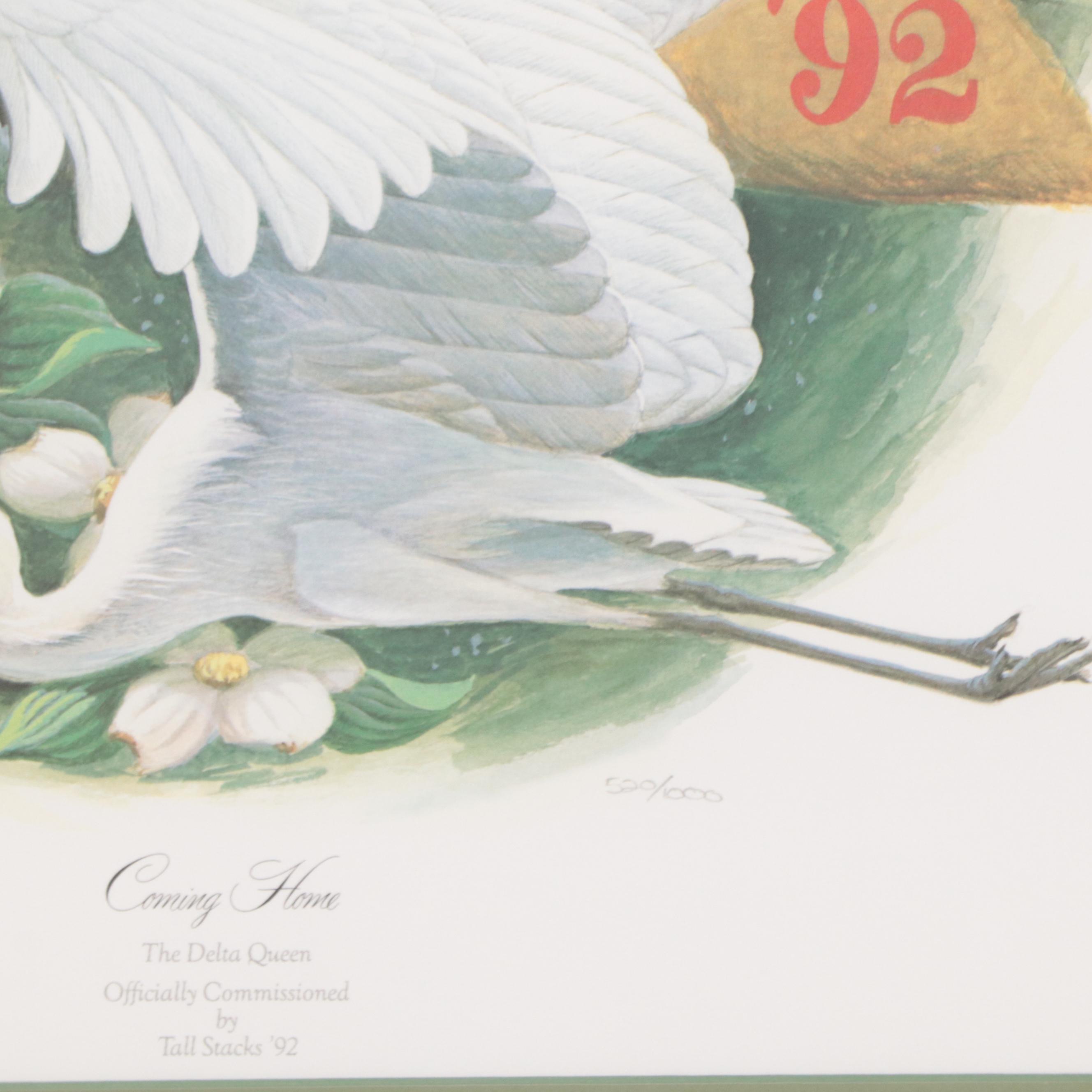 John Ruthven Tall Stacks Offset Lithograph "Coming Home," 1992