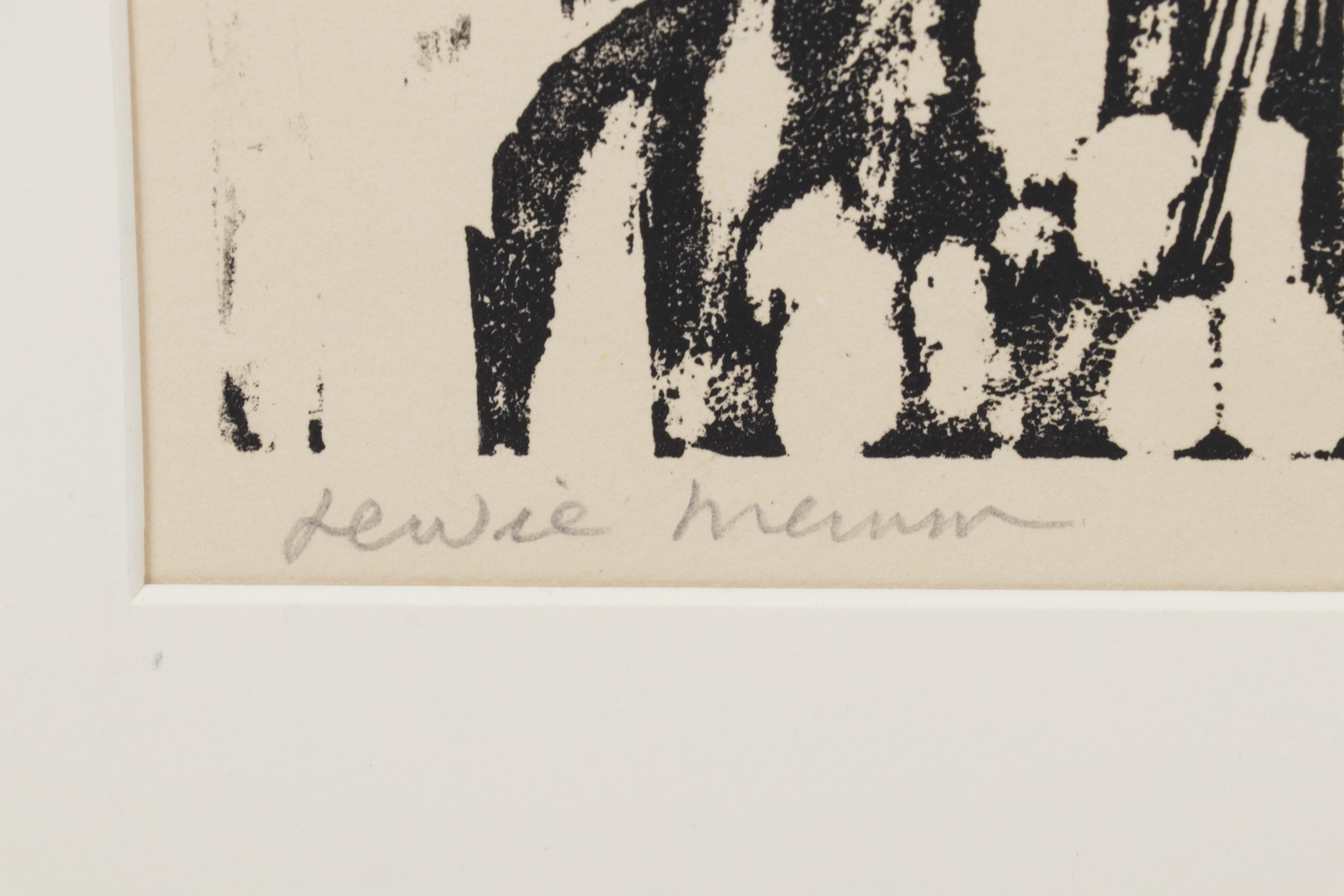 Sidney Chafetz Self-Portrait Woodcut "Lewie Memm," Circa 1957